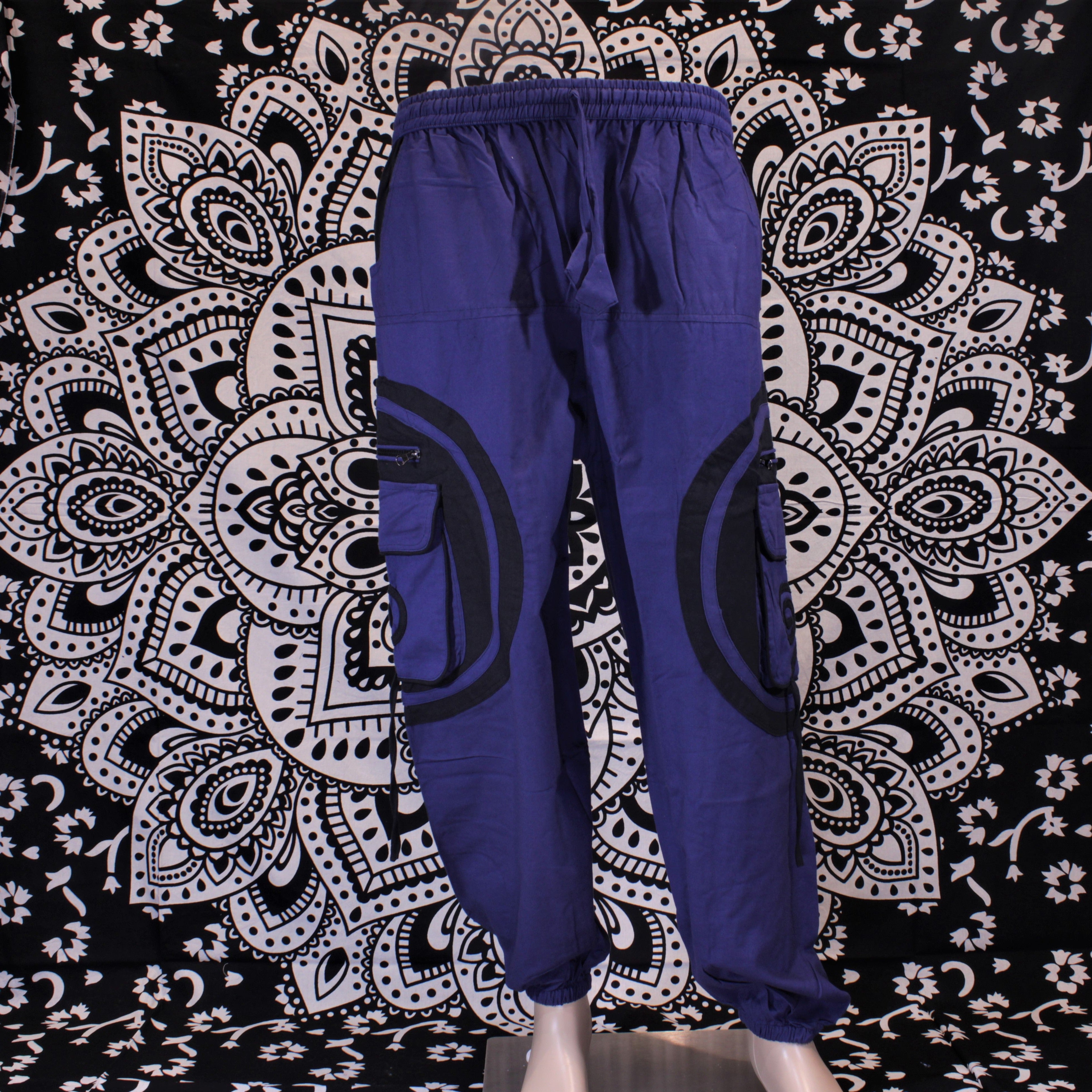 Harem Cotton Spiral Box Trouser - Blue