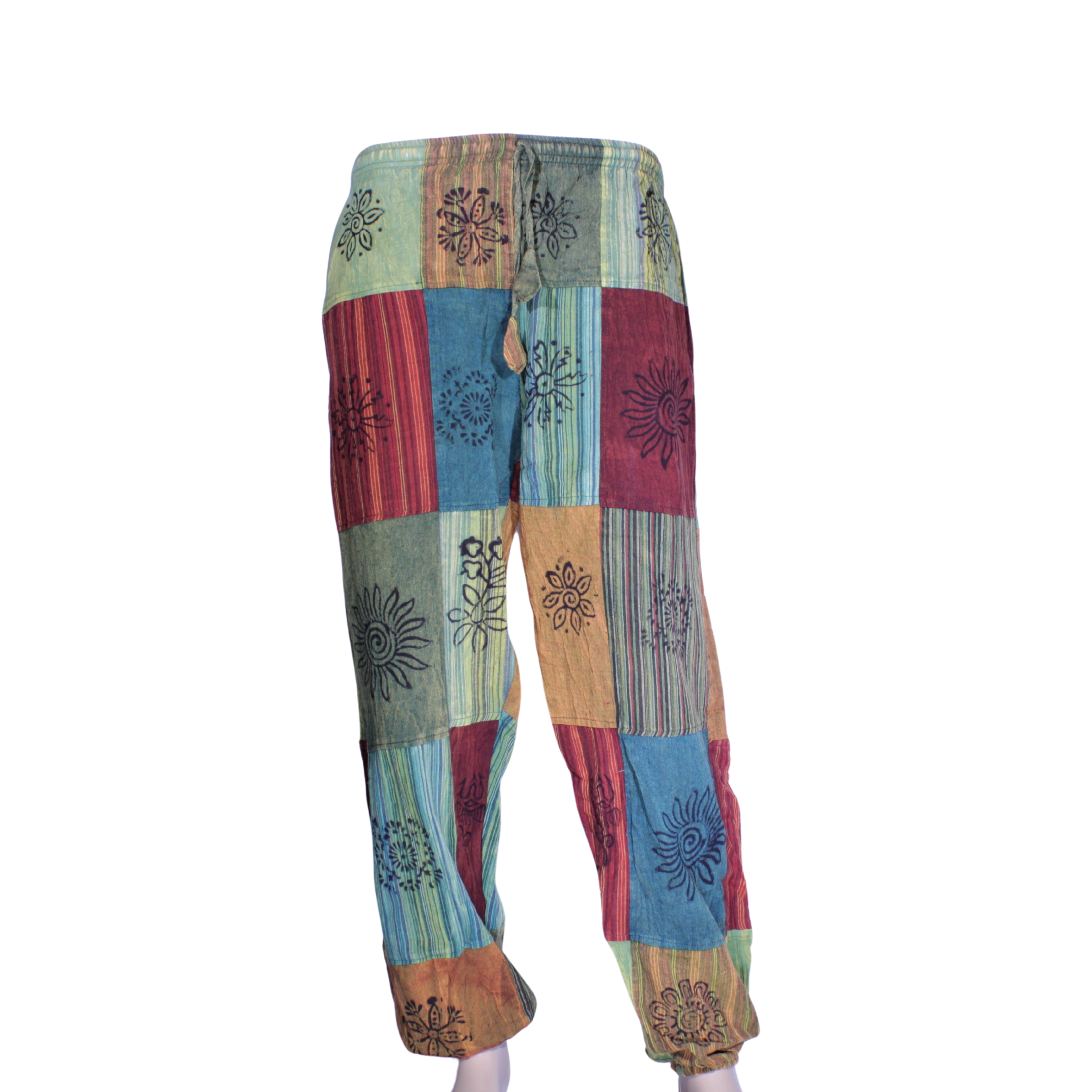 patchwork harem pants