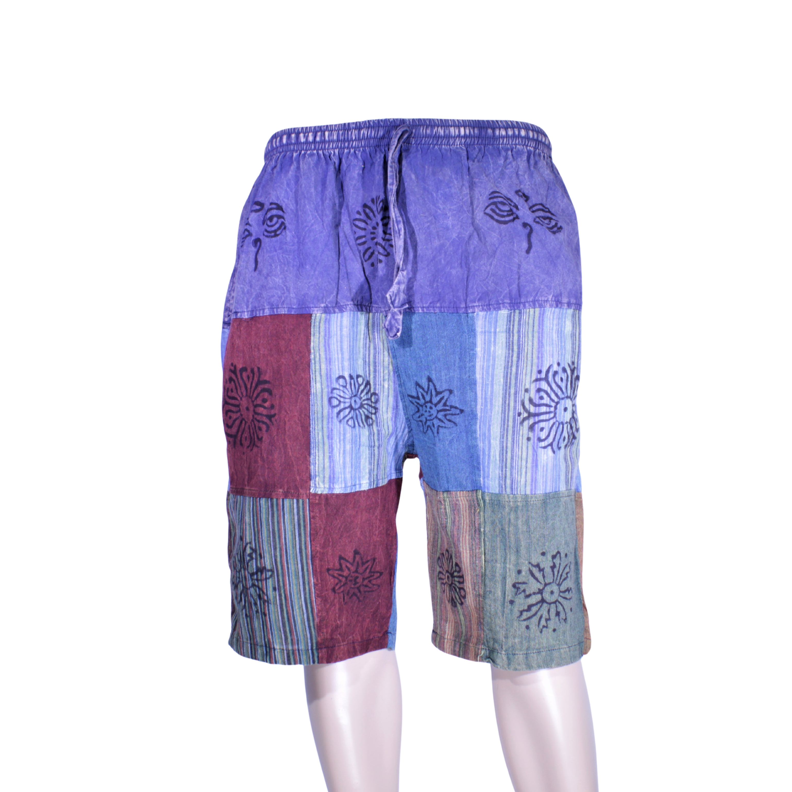 patchwork harem shorts