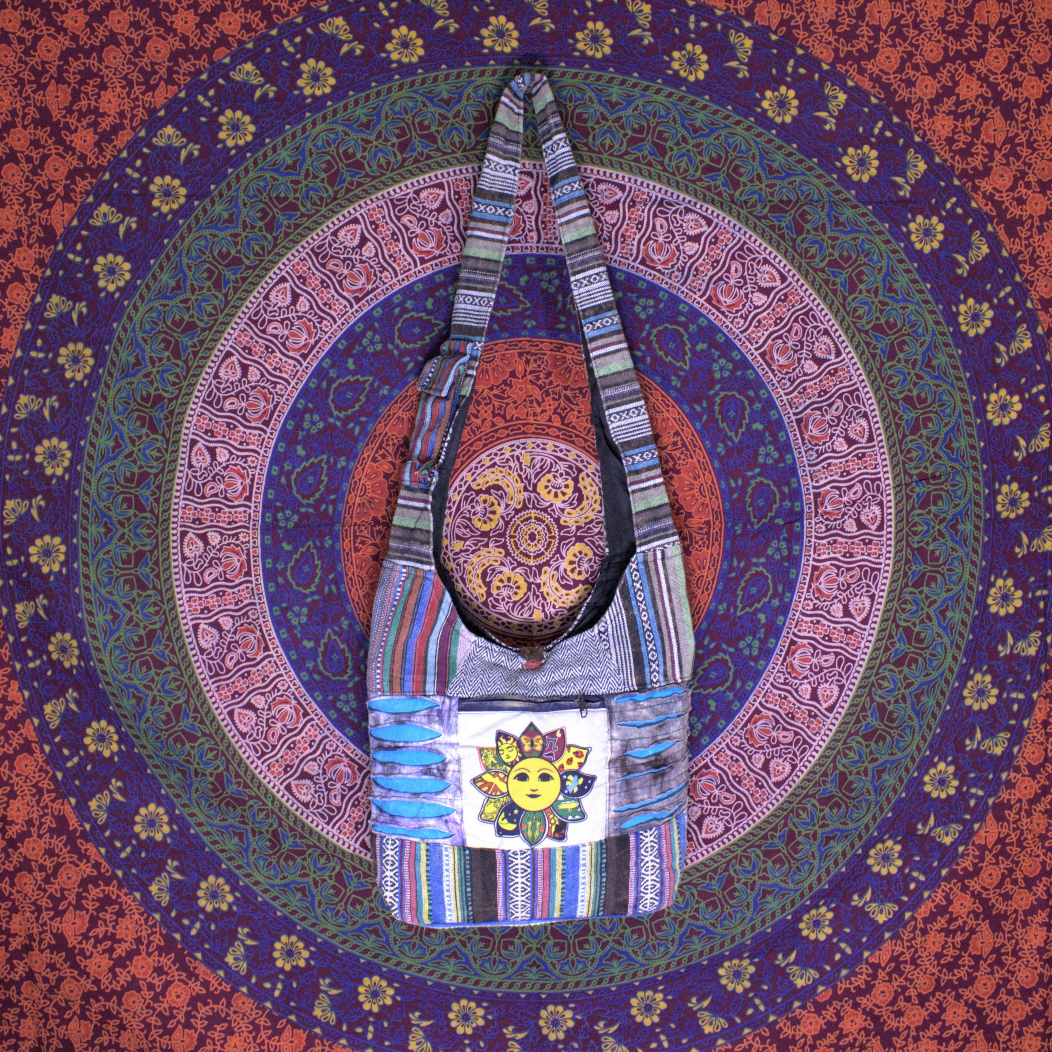 Hobo Shoulder Bag | Colorful Sun | Hippie Jogi Digital Print