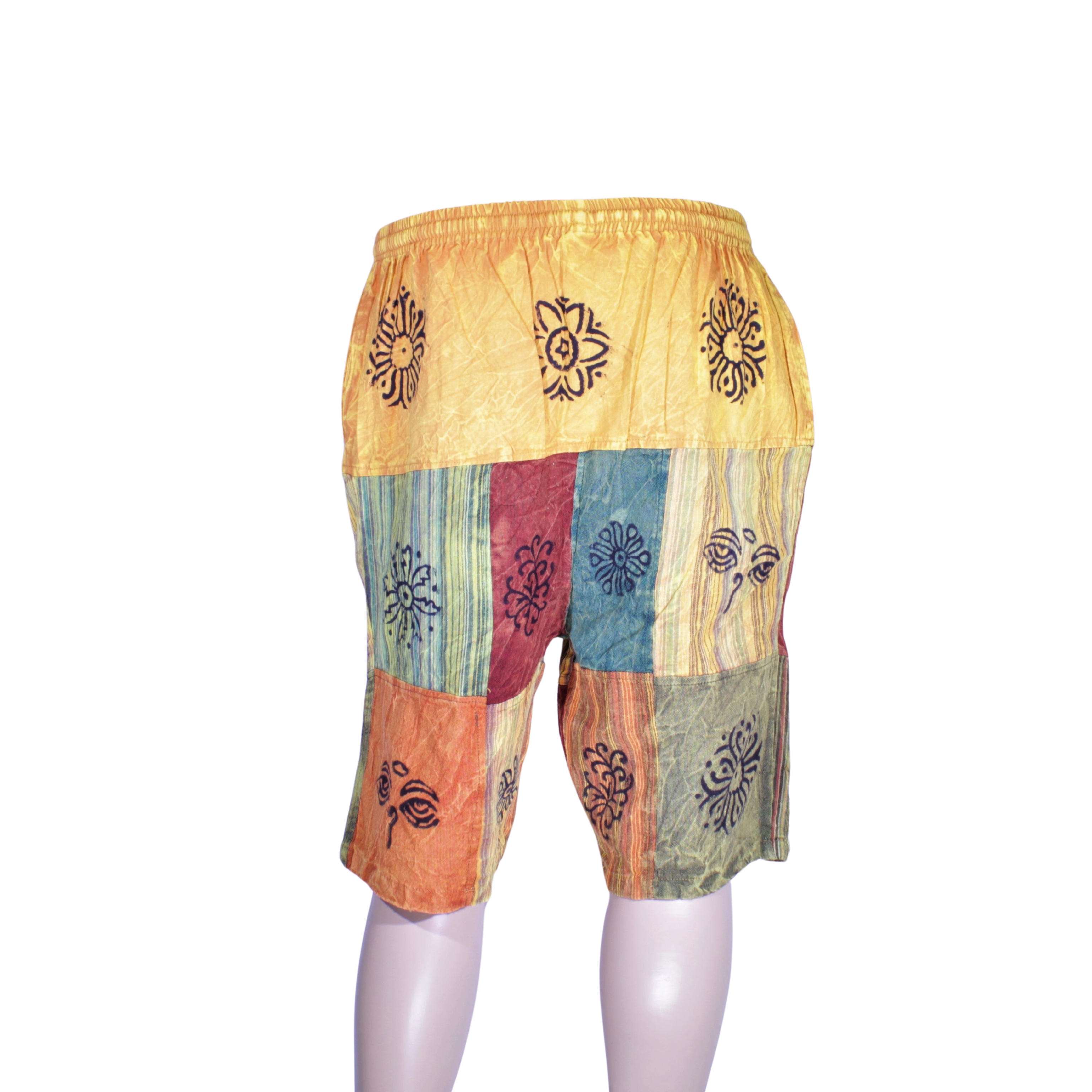 patchwork harem shorts