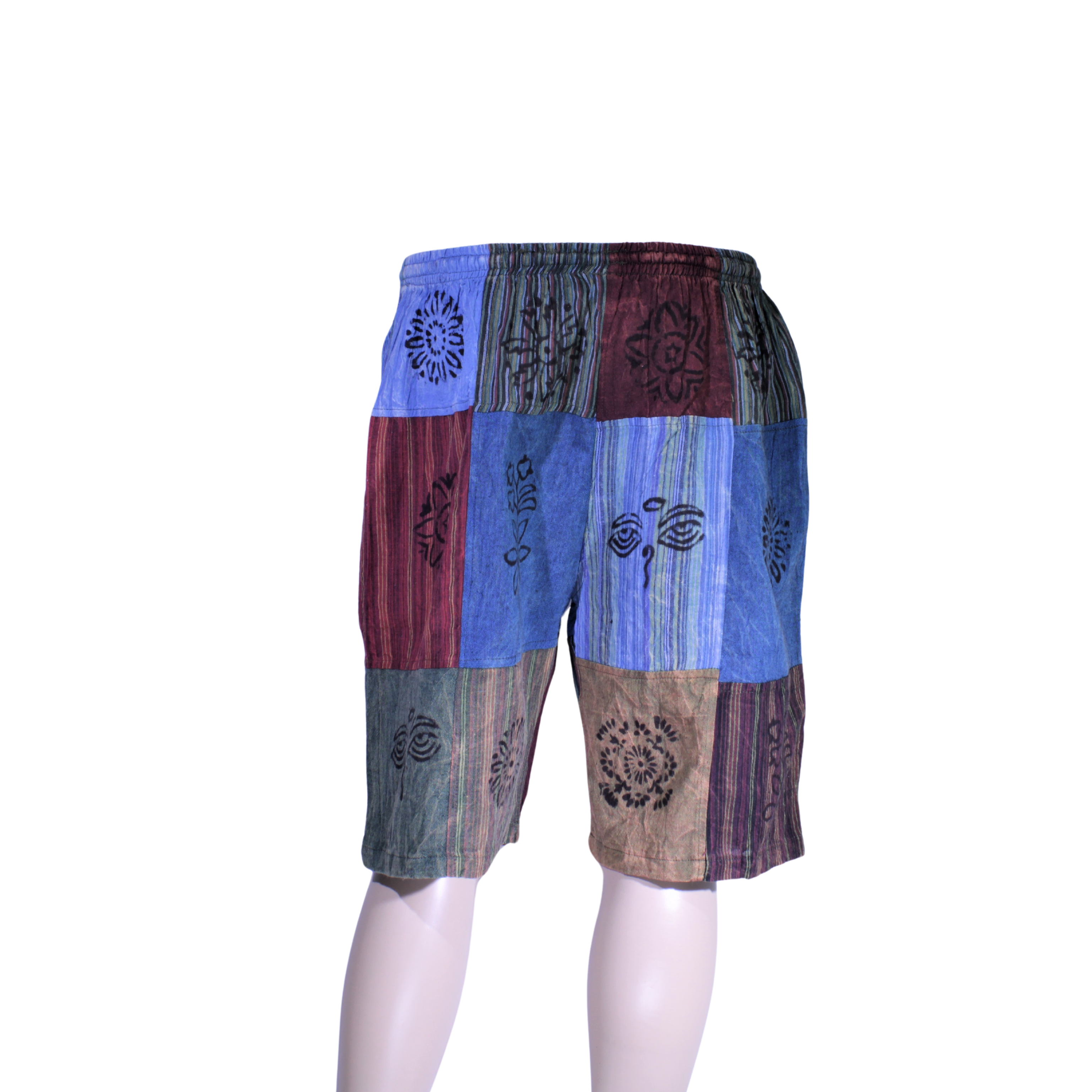 patchwork harem shorts