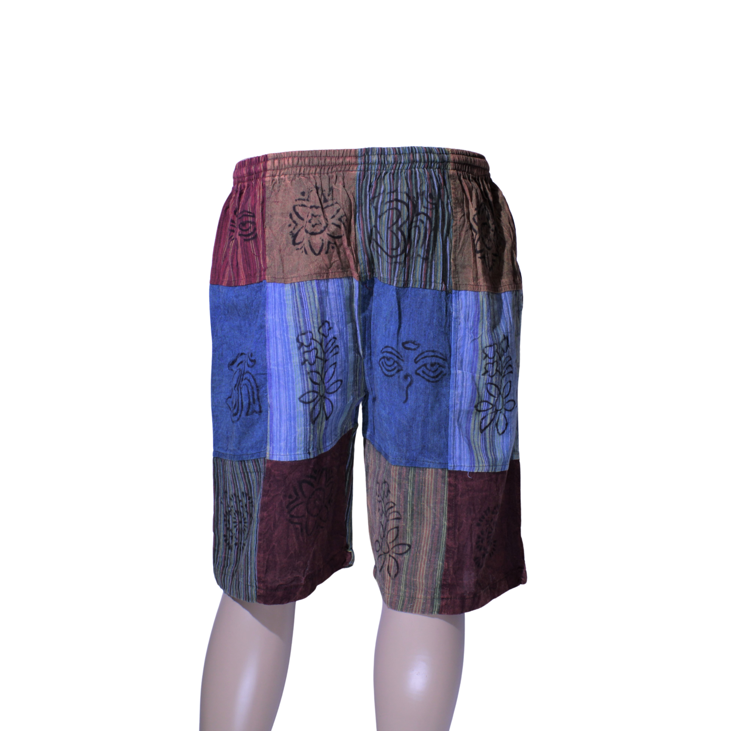 patchwork harem shorts