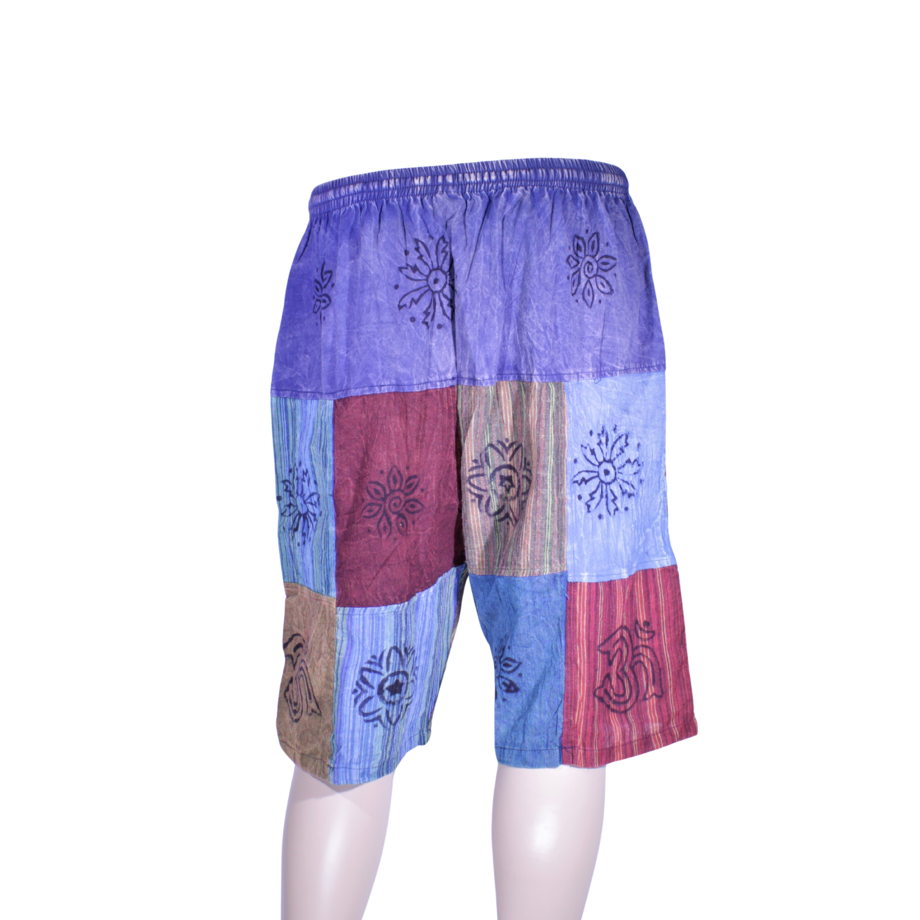 patchwork harem shorts