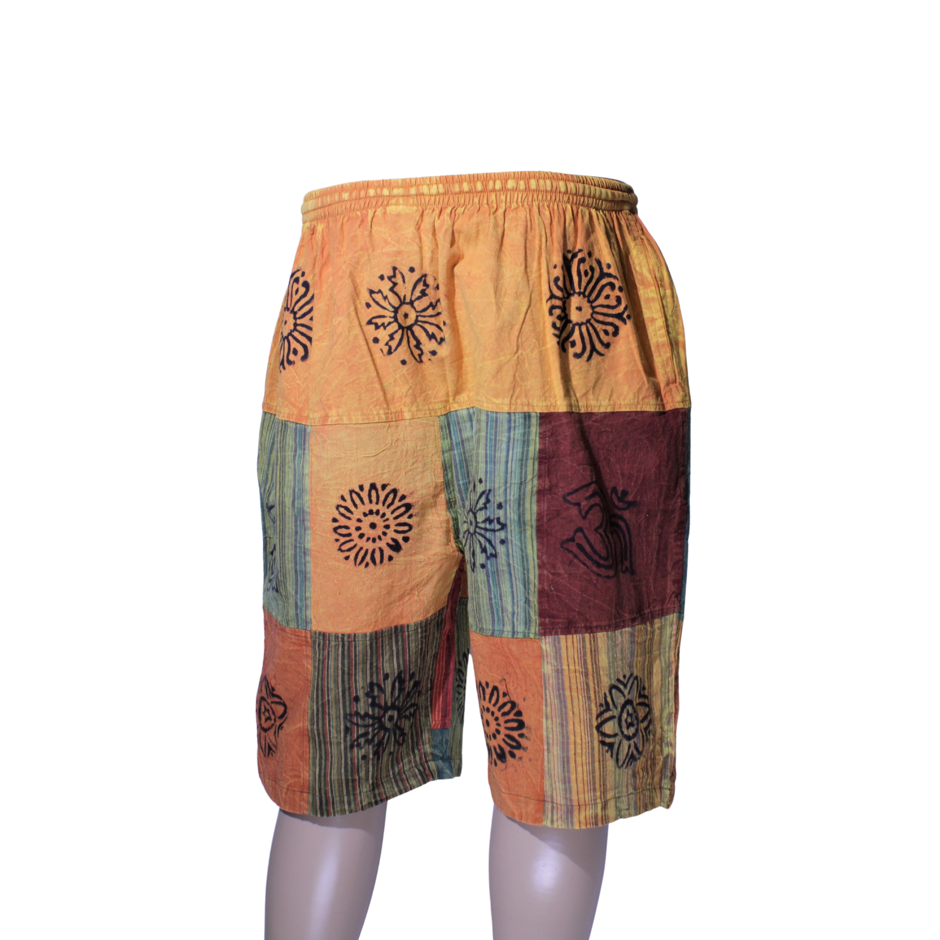 patchwork harem shorts