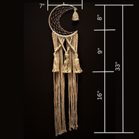 Macarame Wall Hanging Half Moon Dreamcatcher