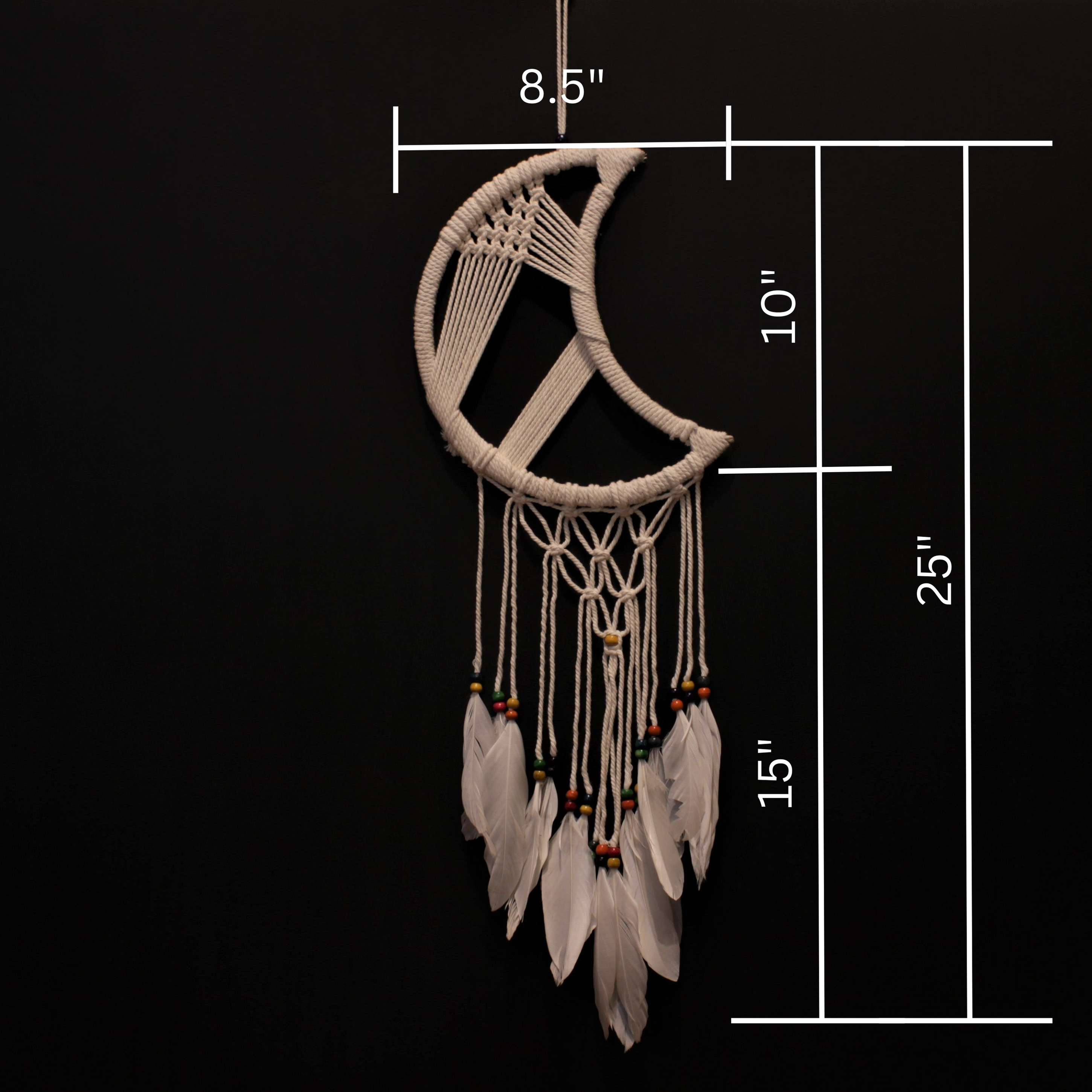 Half Moon Beads Dream Catcher with feathers