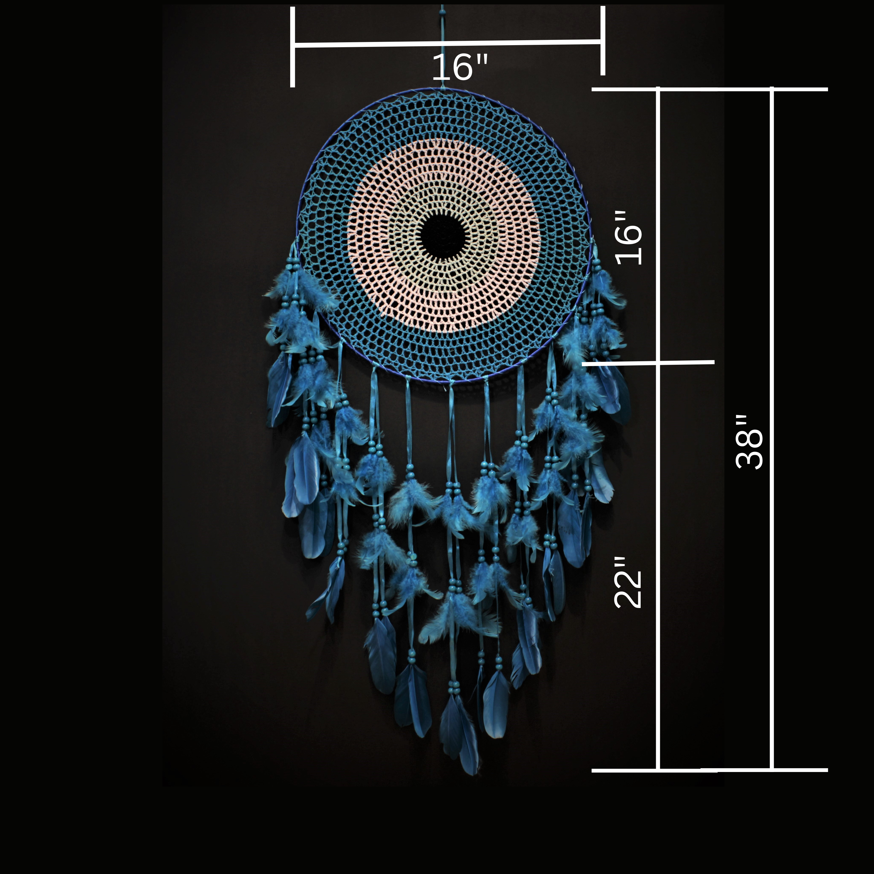 Blue  Dream Catcher with feathers