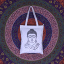 sketch buddha tote bag