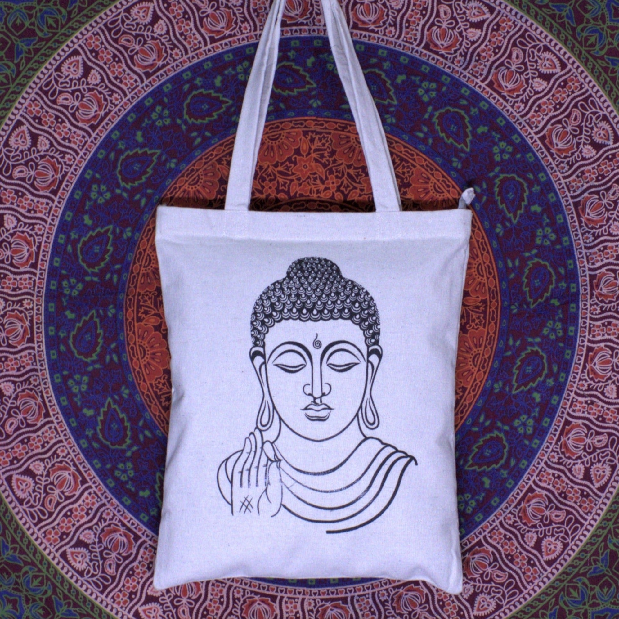 buddha sketch tote bag