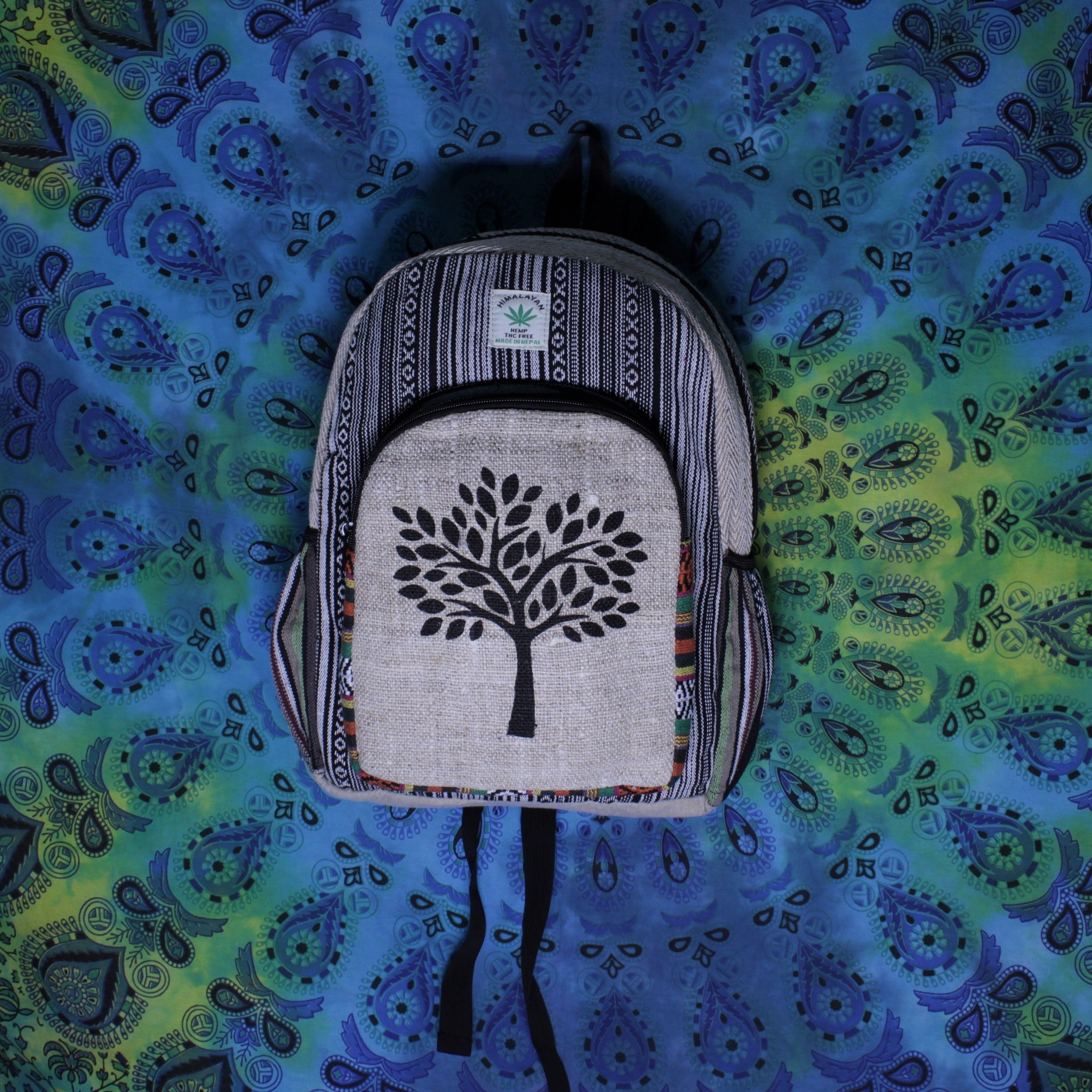 Large Hemp Backpack | Tree of Life Print