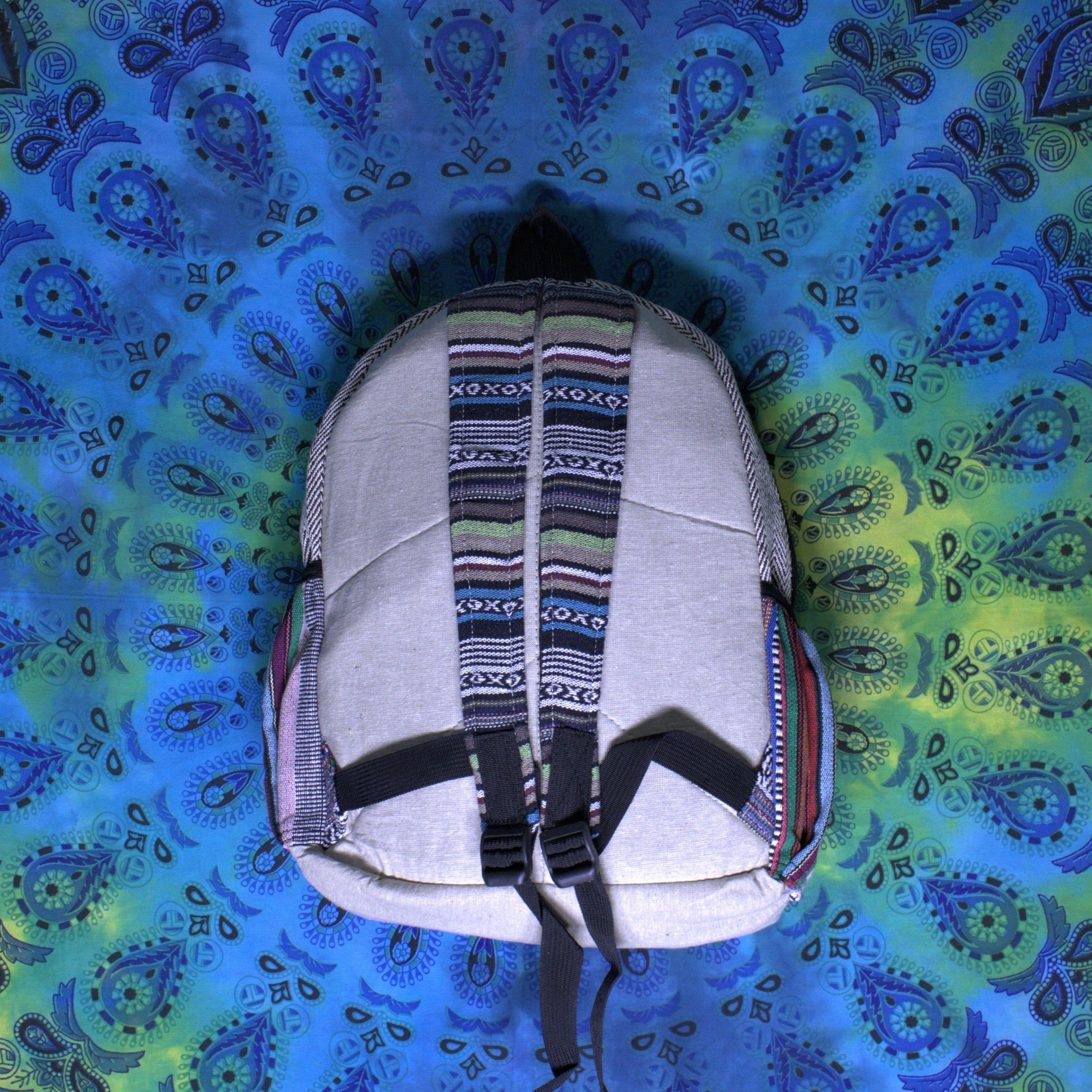 Large Pure Hemp Backpack  | Bird Patchwork