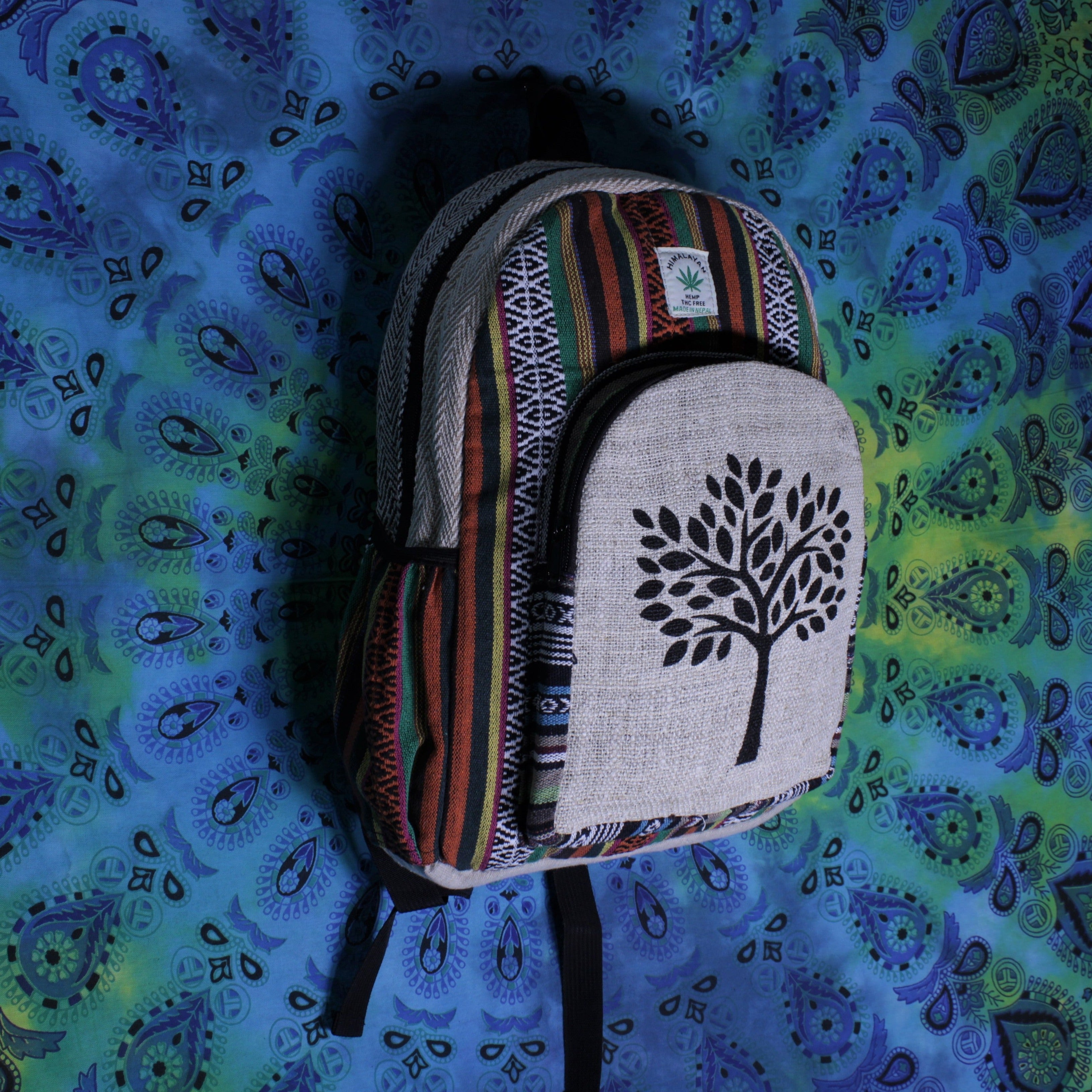 Large Hemp Backpack | Tree of Life Print