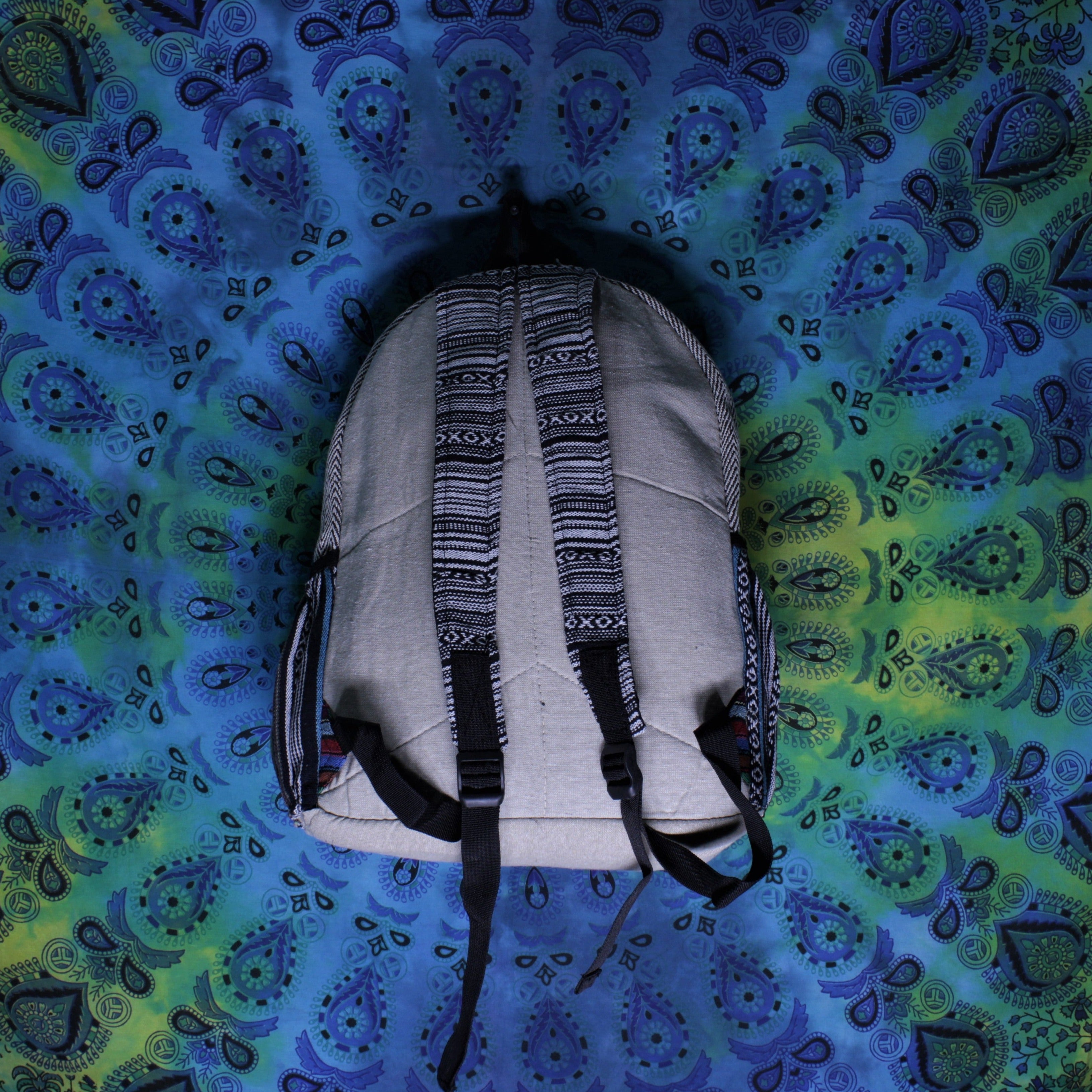 Large Pure Hemp Backpack | Elephant print