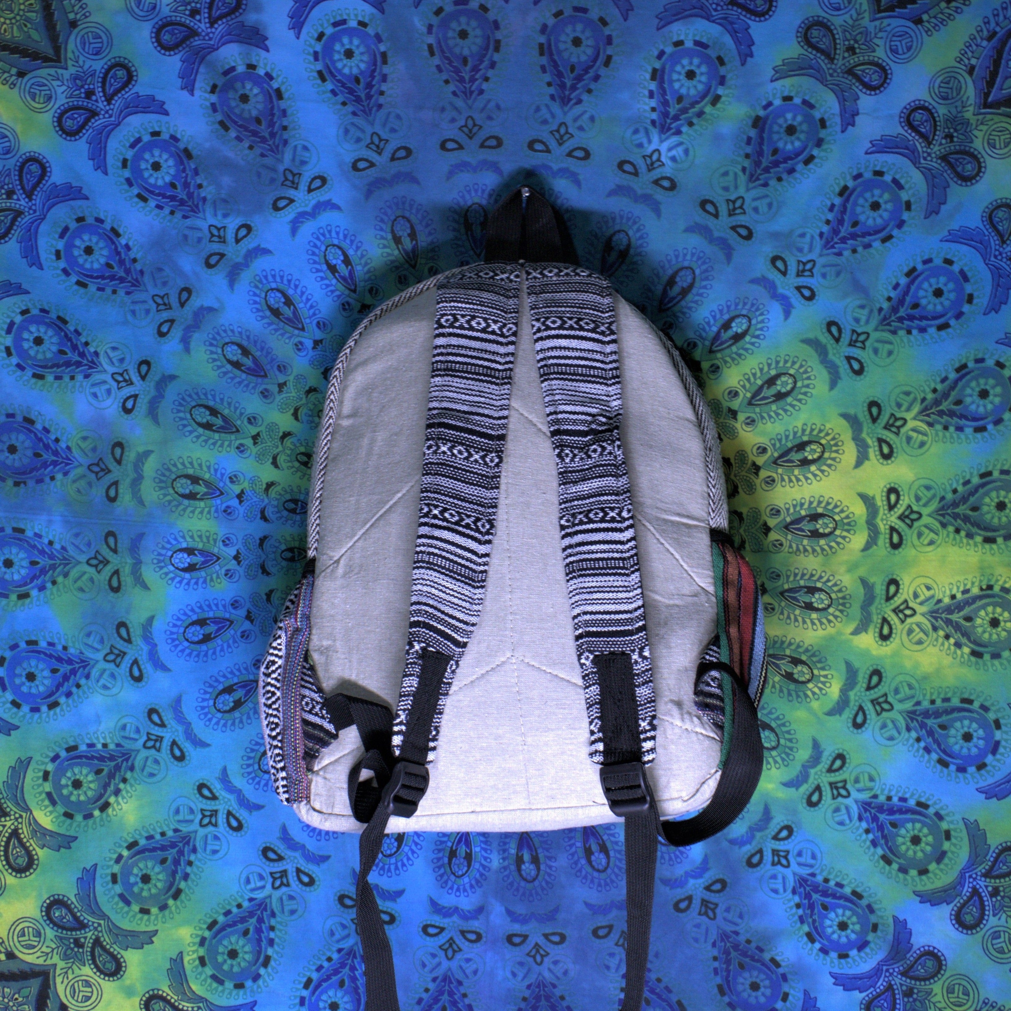 Large Hemp Backpack | Seven Chakra Patchwork