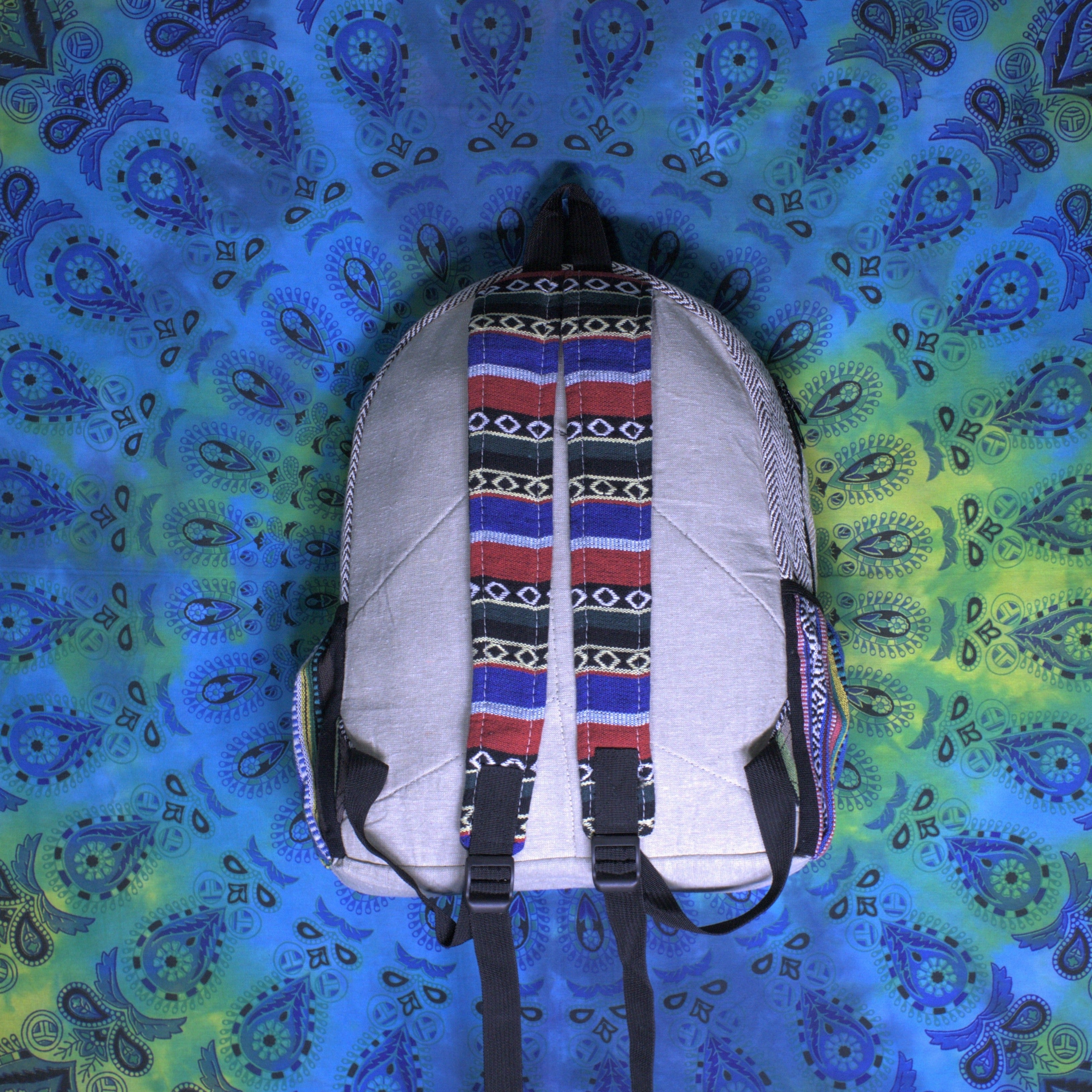 Large Hemp Backpack | Sun Moon Patchwork