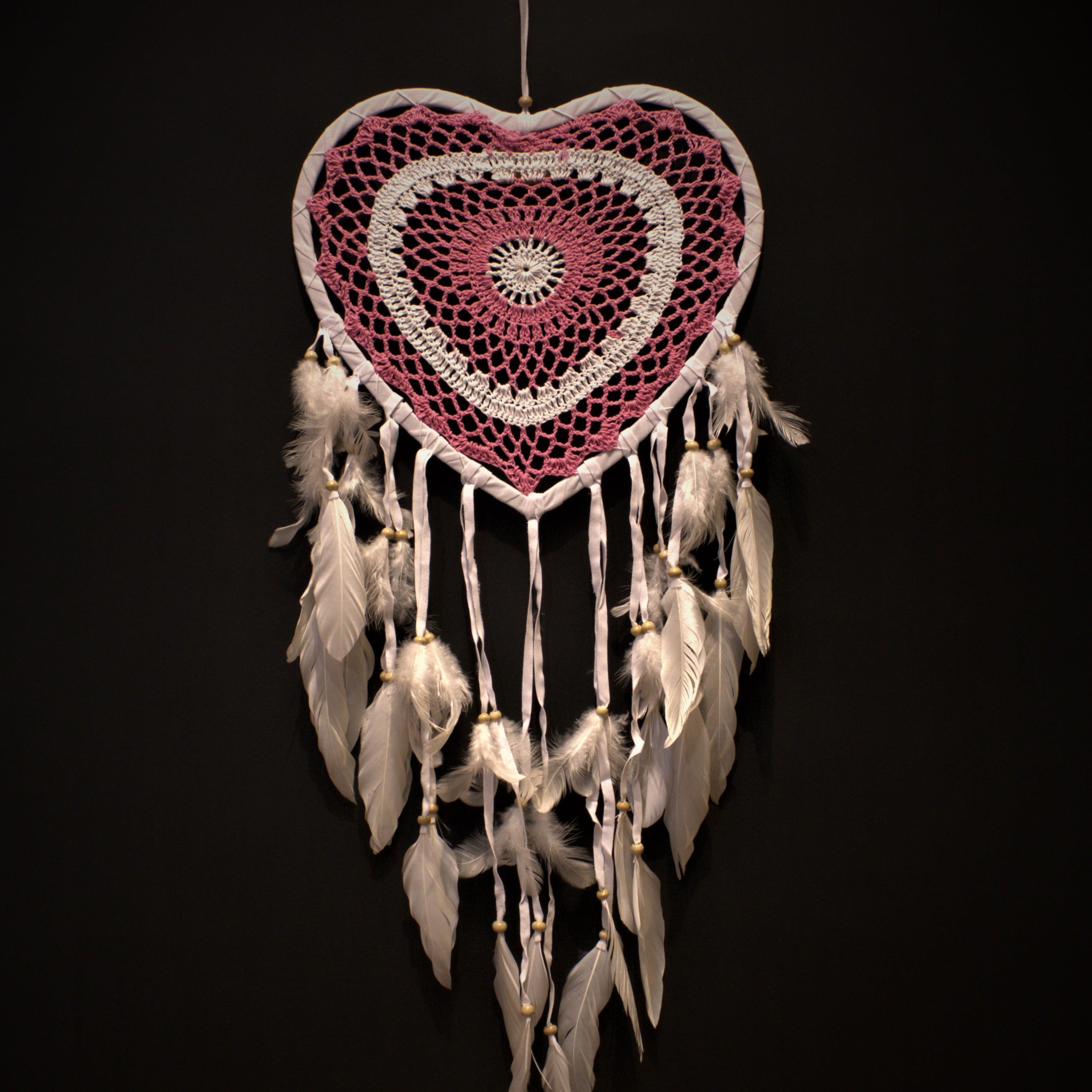 Pink Heart Shape Dreamcatcher