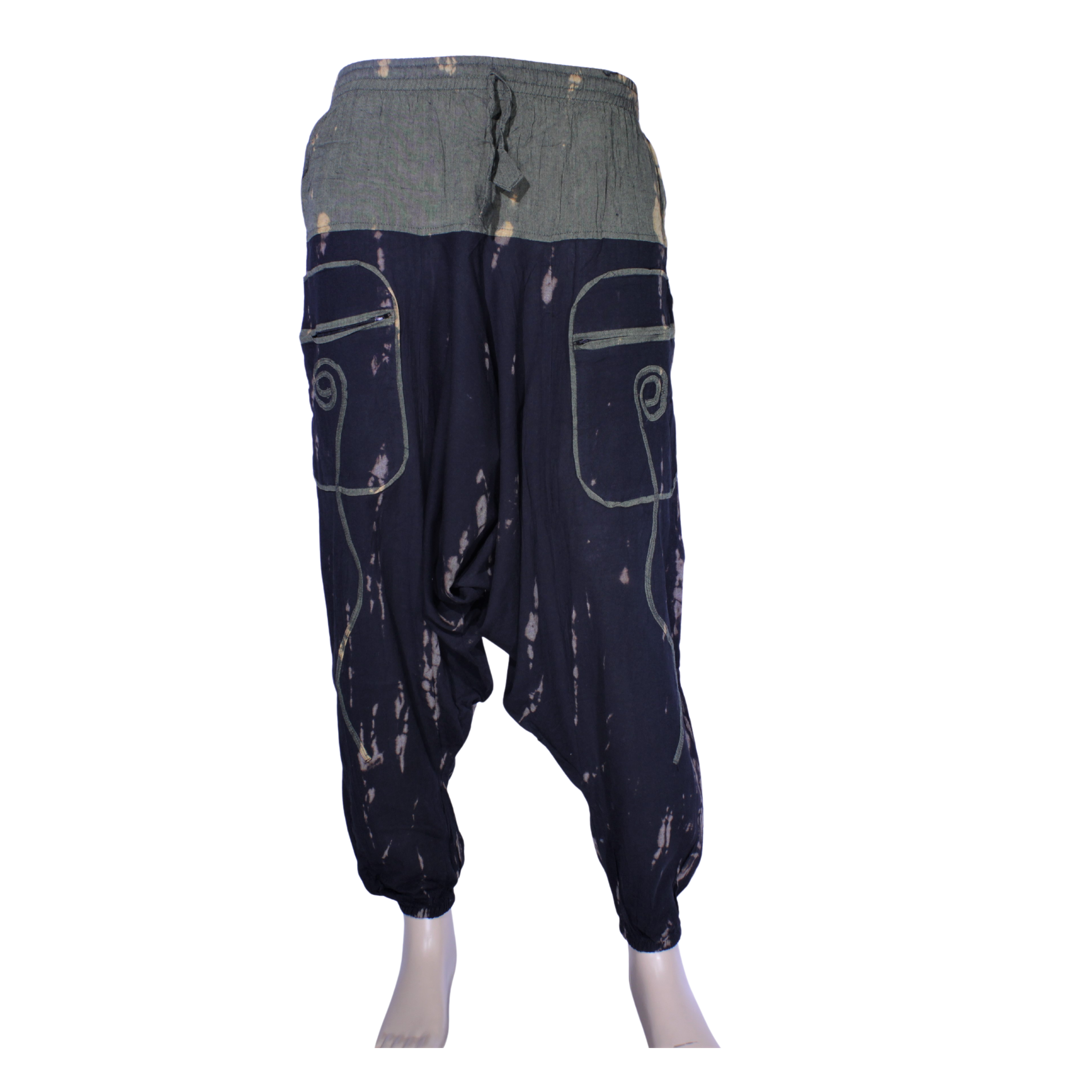 Orgone Nep Acid-Wash Harem Pant - Black