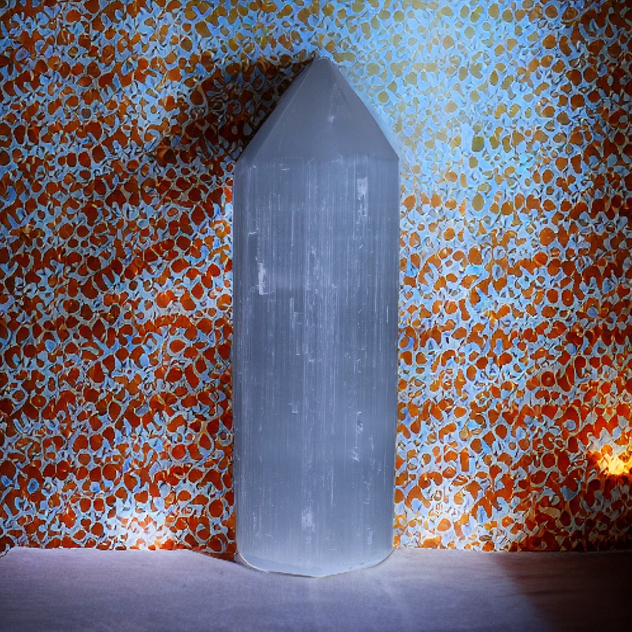 Natural Raw Selenite Pencil Point Tower