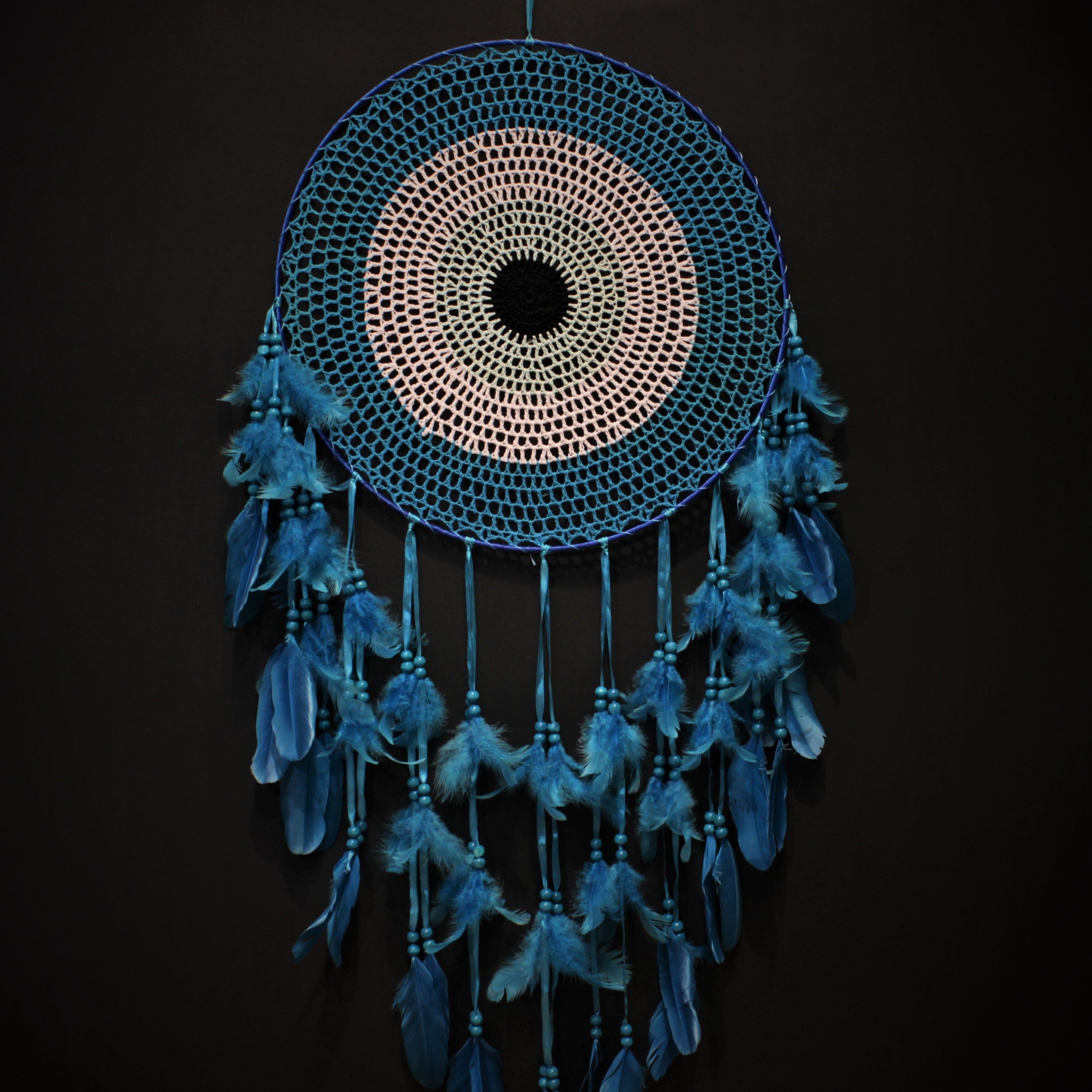 Blue  Dream Catcher with feathers