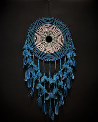 Blue  Dream Catcher with feathers