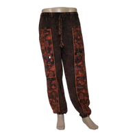 Washed Mushroom Print Pant