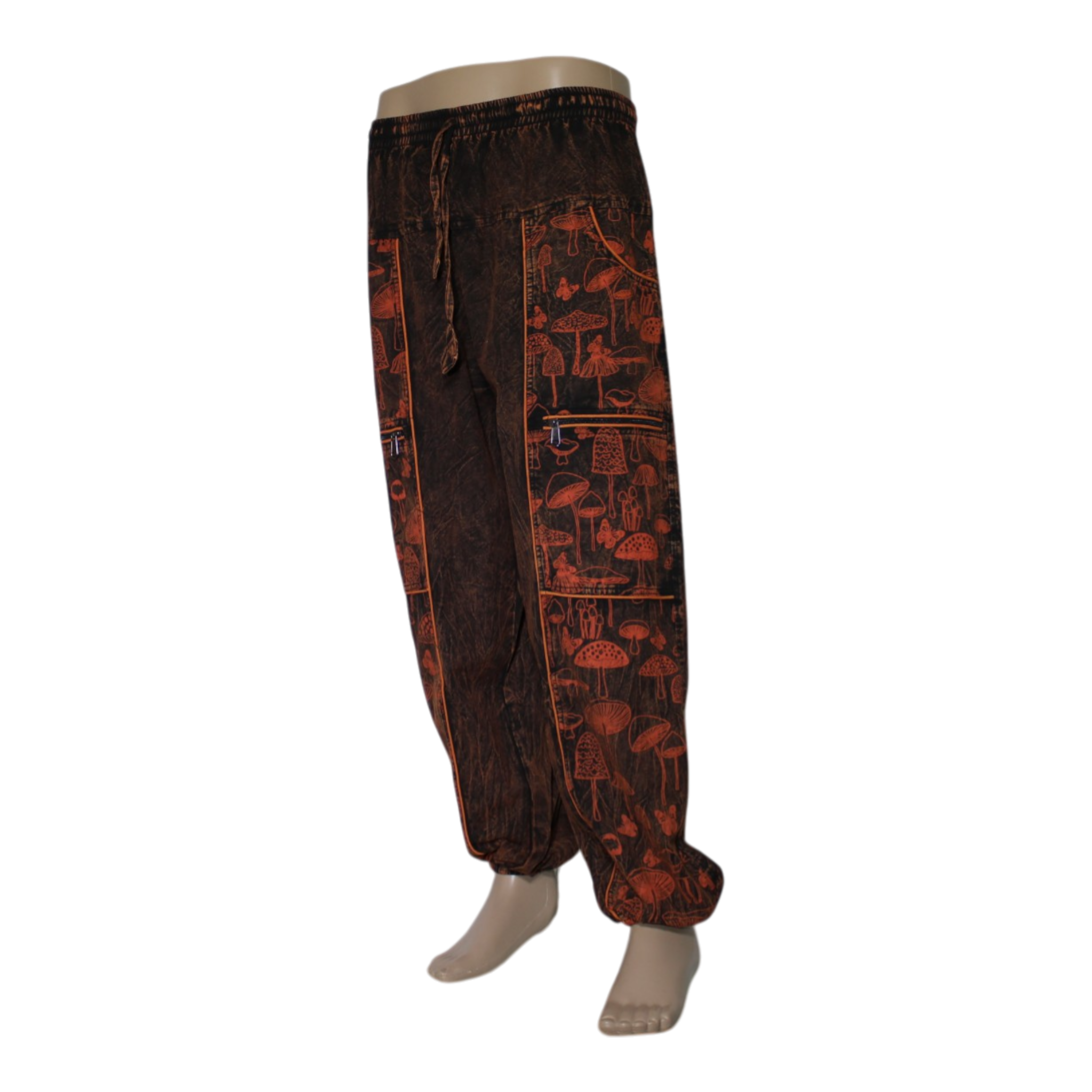 Washed Mushroom Print Pant