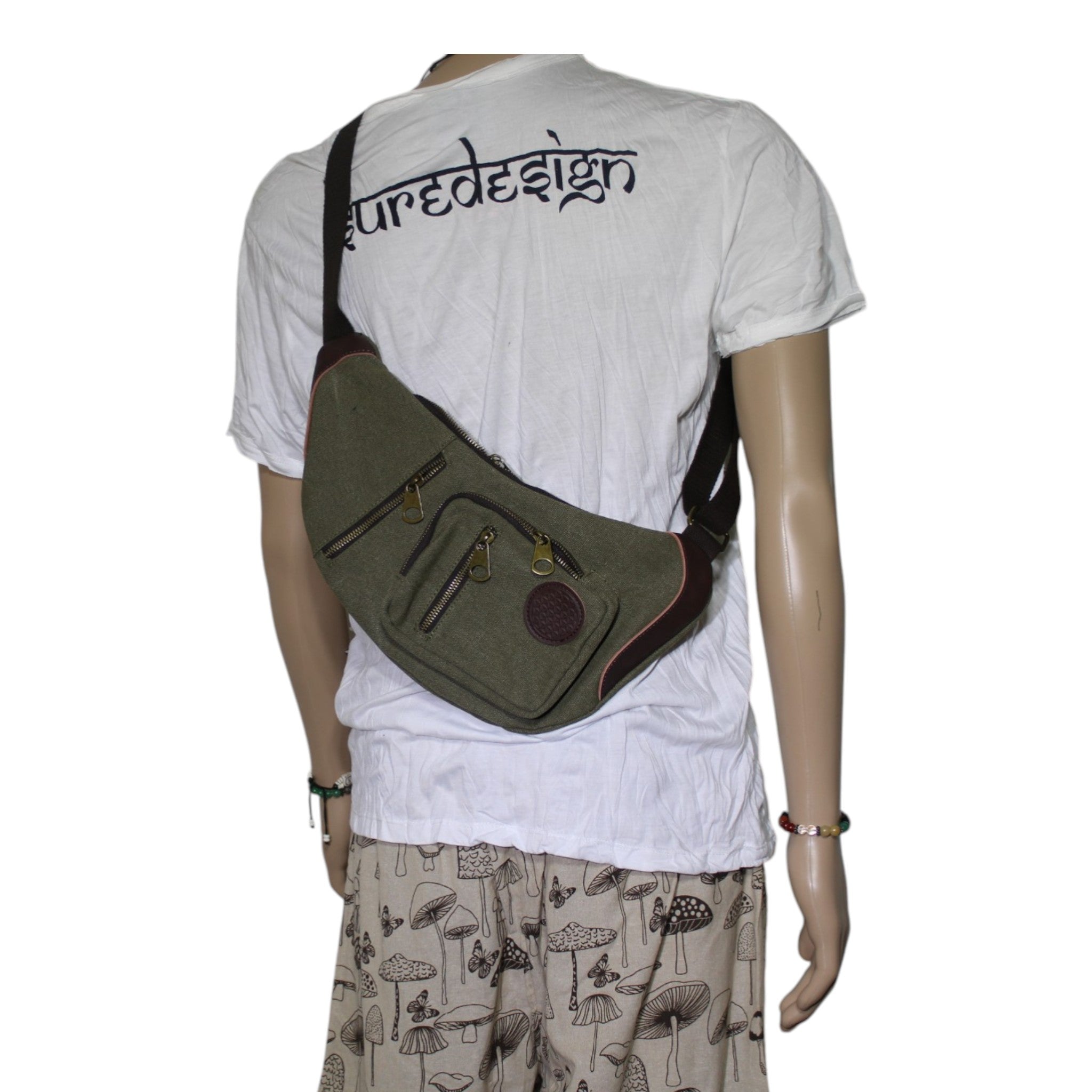 Canvas Curve Cross Body Bag