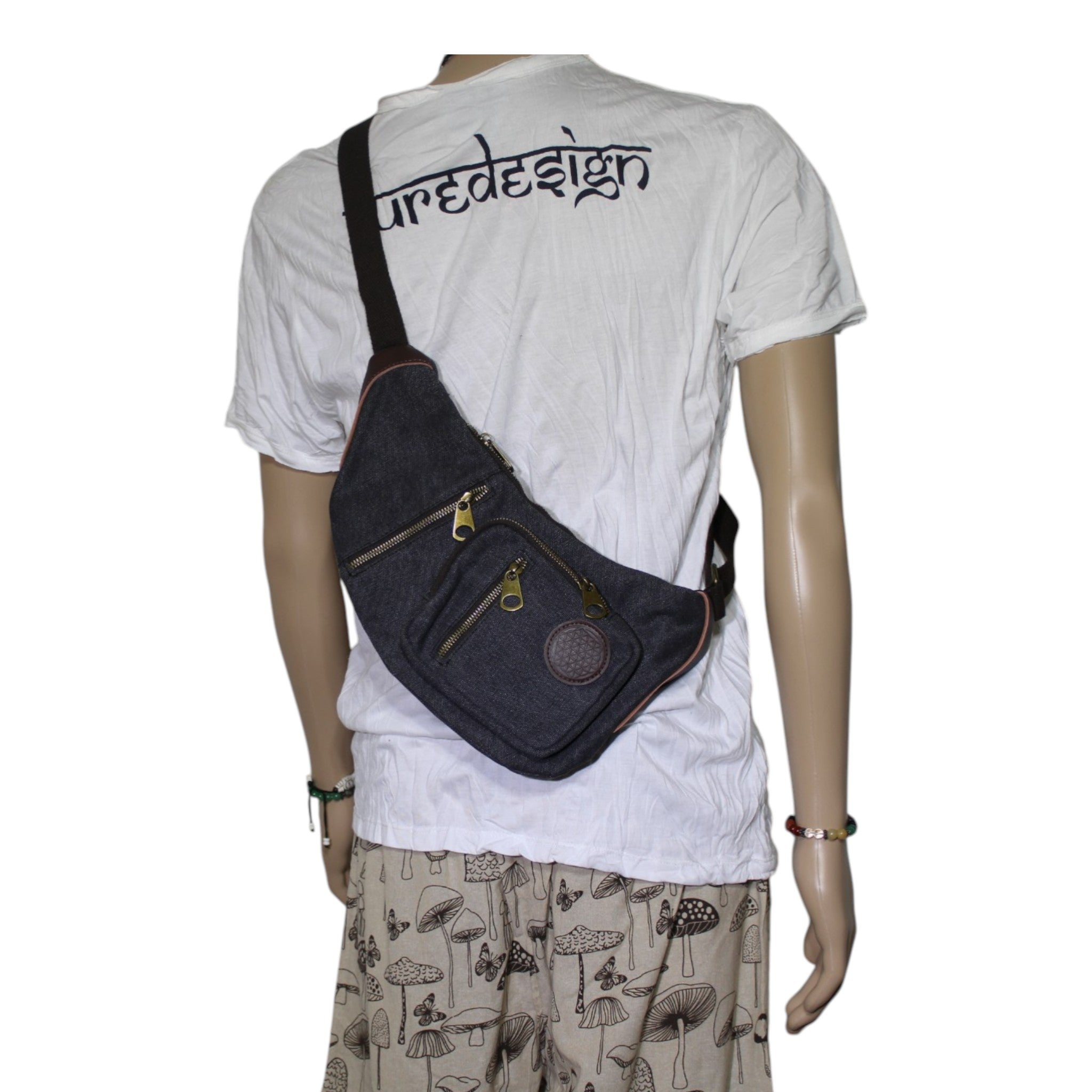 Canvas Curve Cross Body Bag