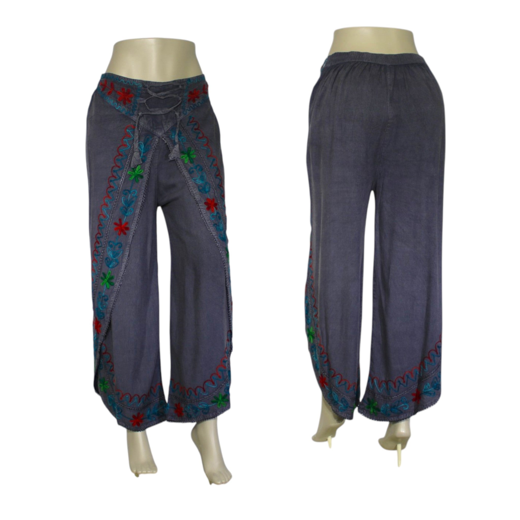 Embroidered cotton palazzo