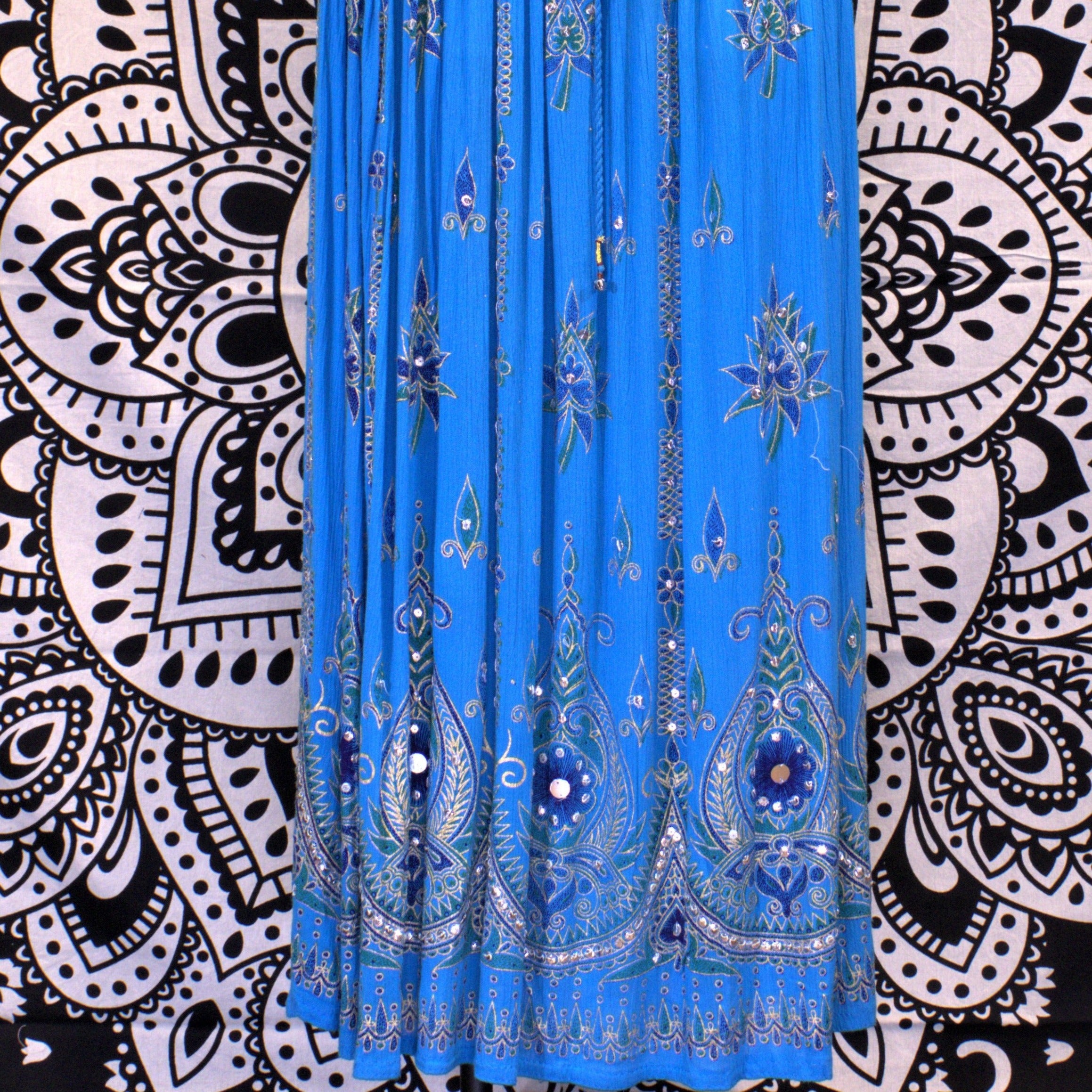 Indian Traditional Sequin Long Skirt - Light Blue