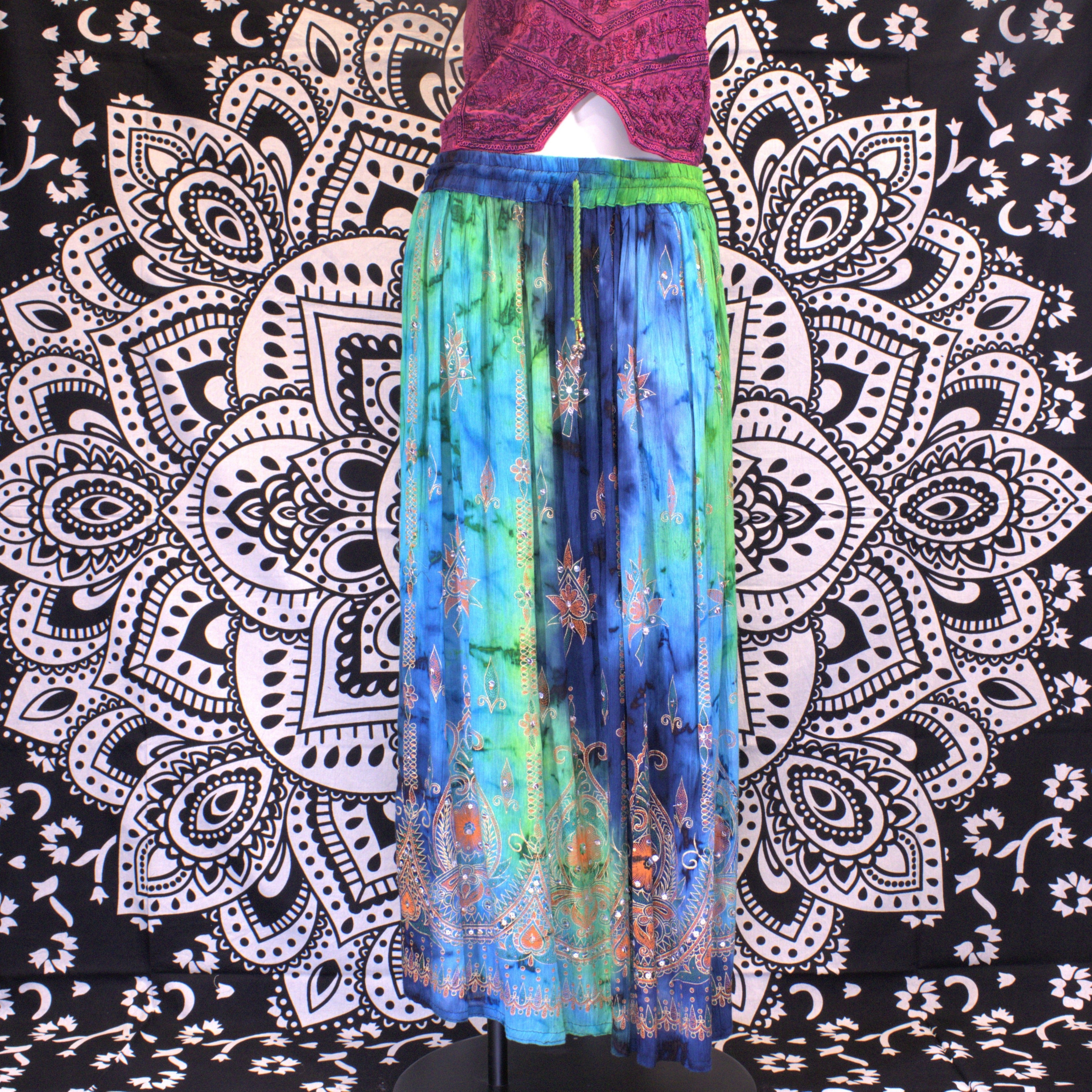 Indian Traditional Sequin Long Skirt - Multicolor