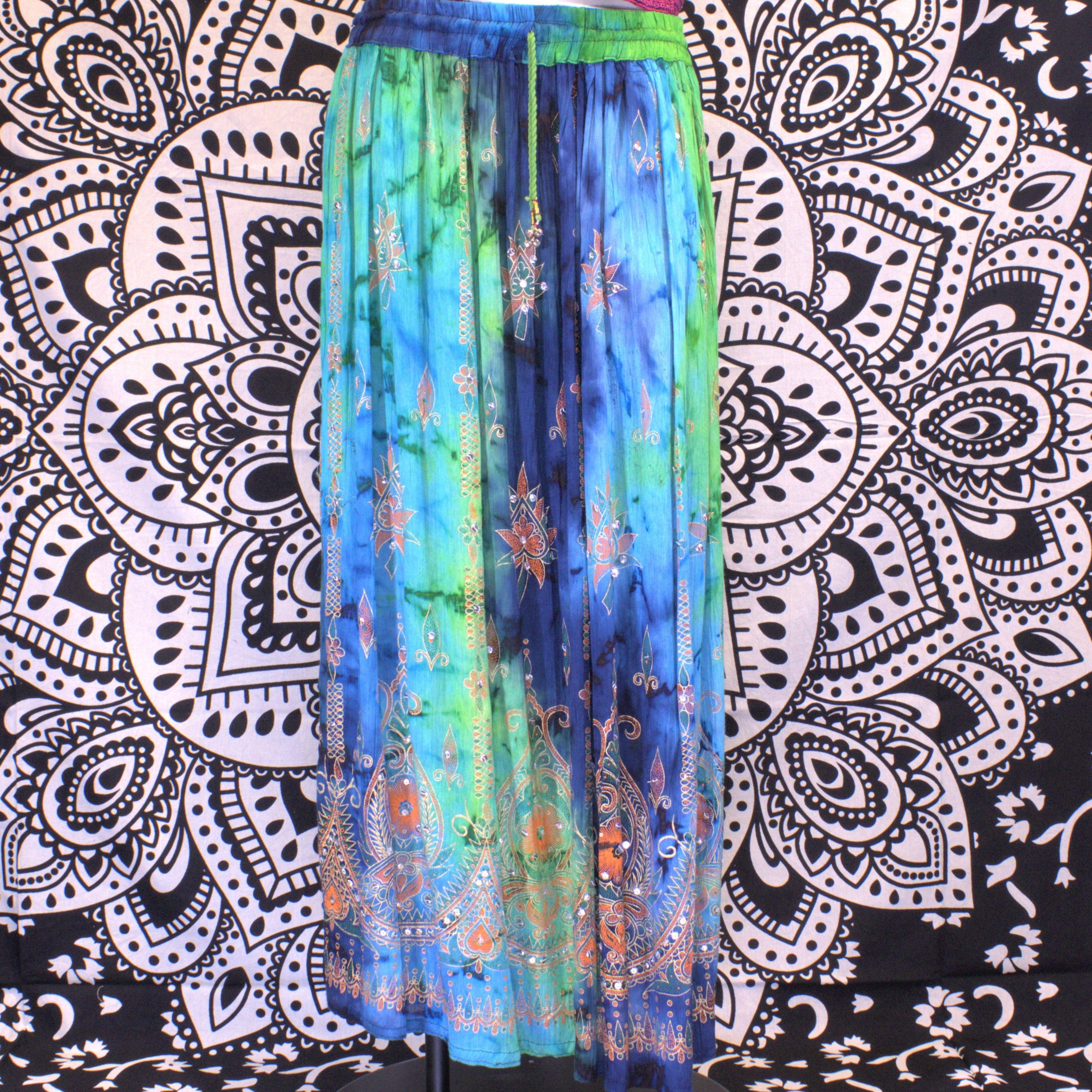 Indian Traditional Sequin Long Skirt - Multicolor