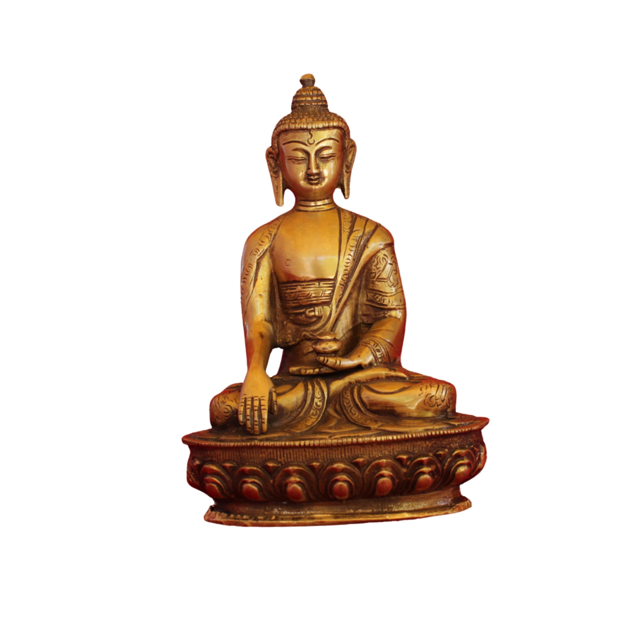 Bronze Buddha Statue Meditation in Lotus