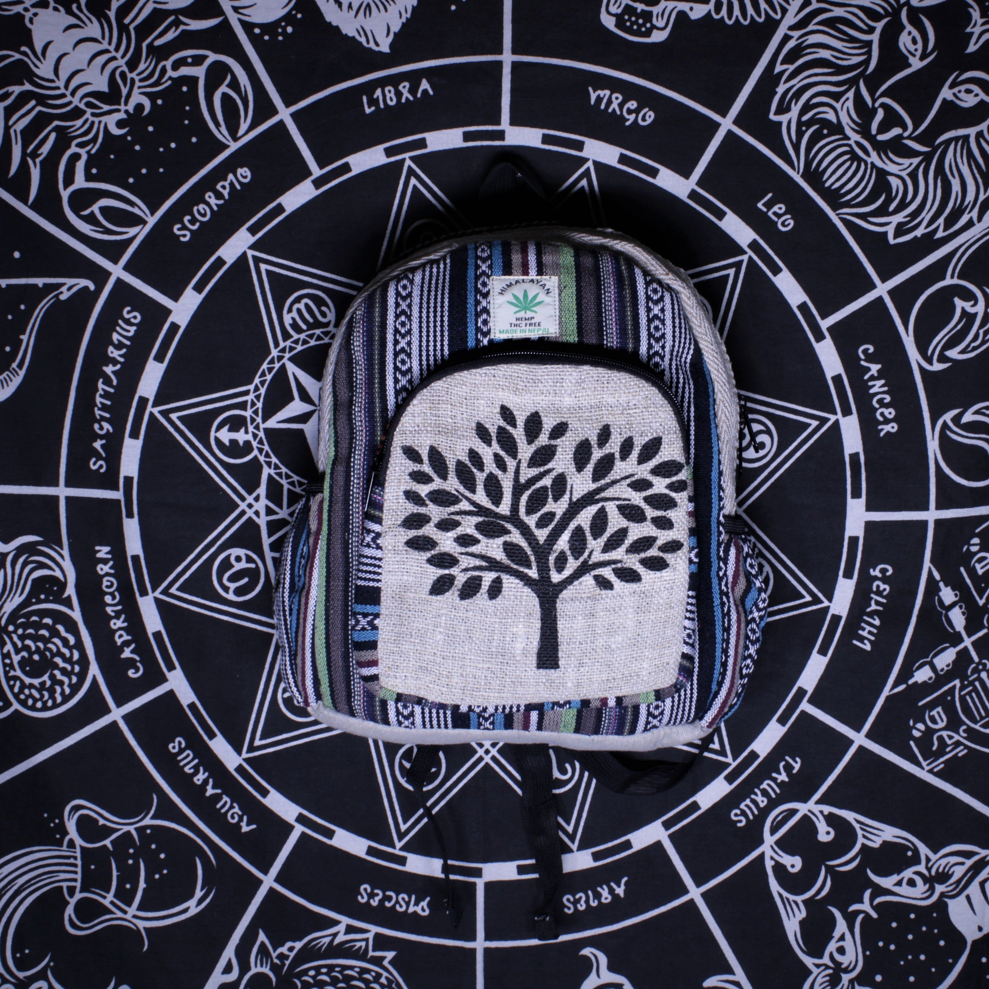 Small Hemp Backpack | Tree of life