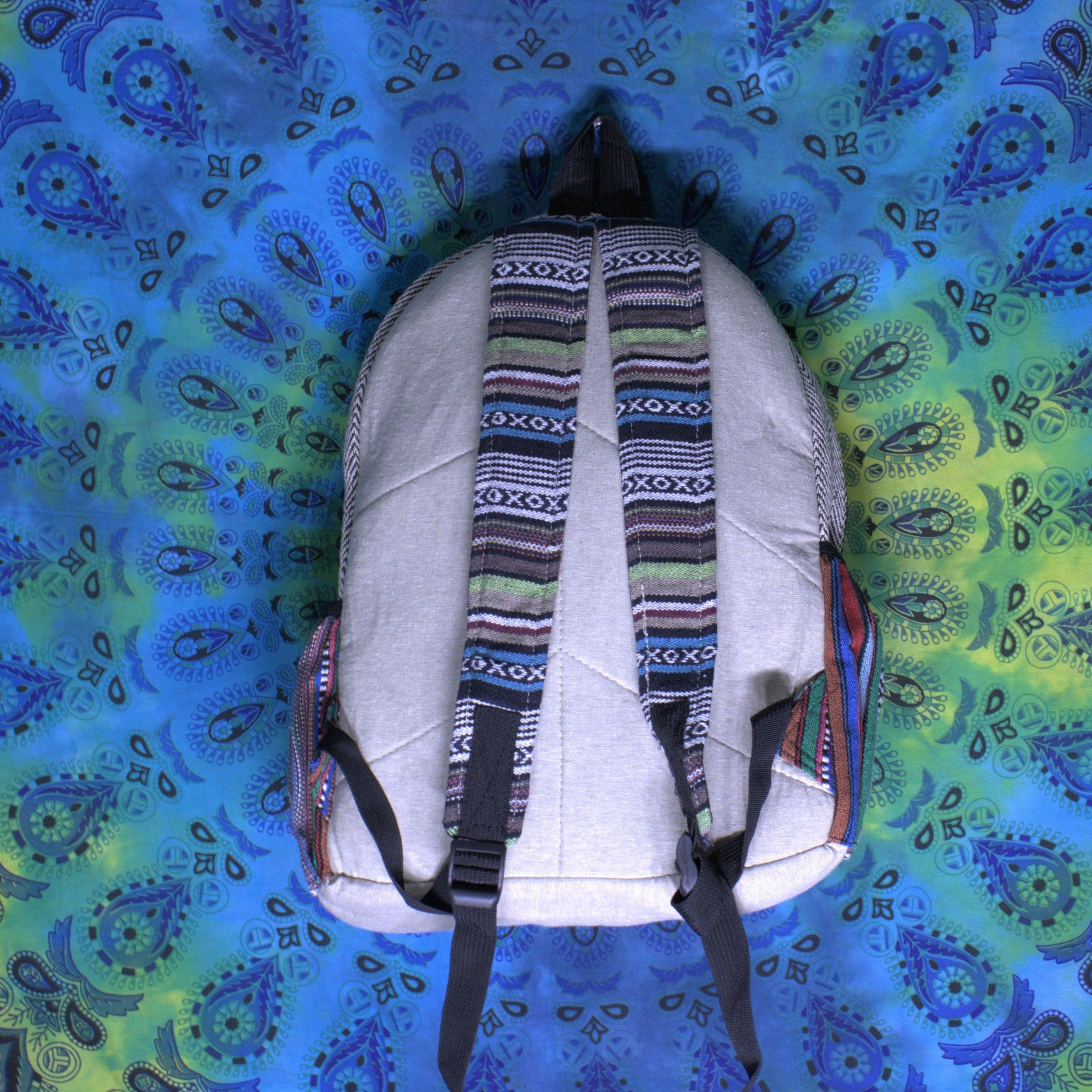 Large Pure Hemp Backpack |  Canvas Patchwork