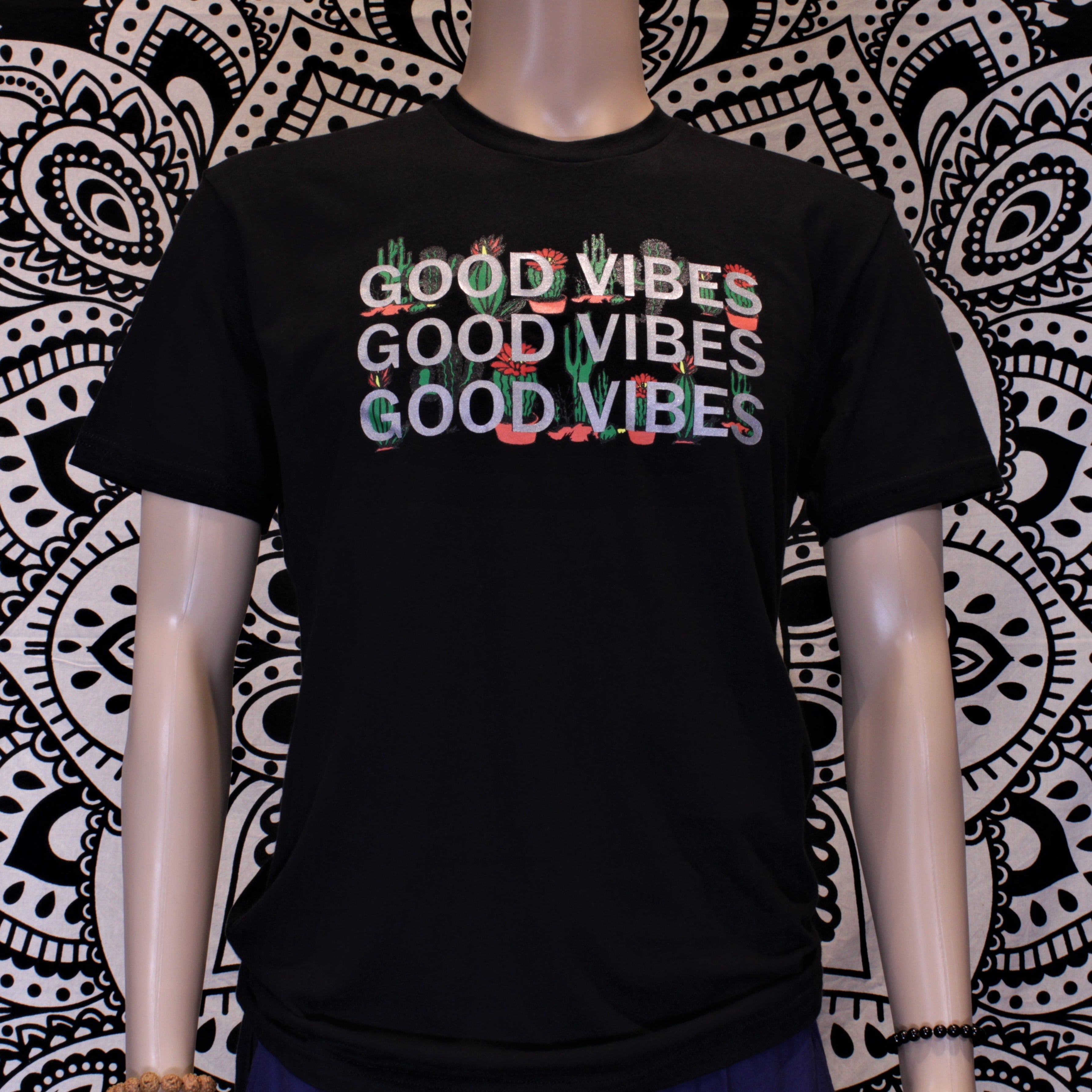 Good Vibes Cactus Graphic Short Sleeve T-shirt