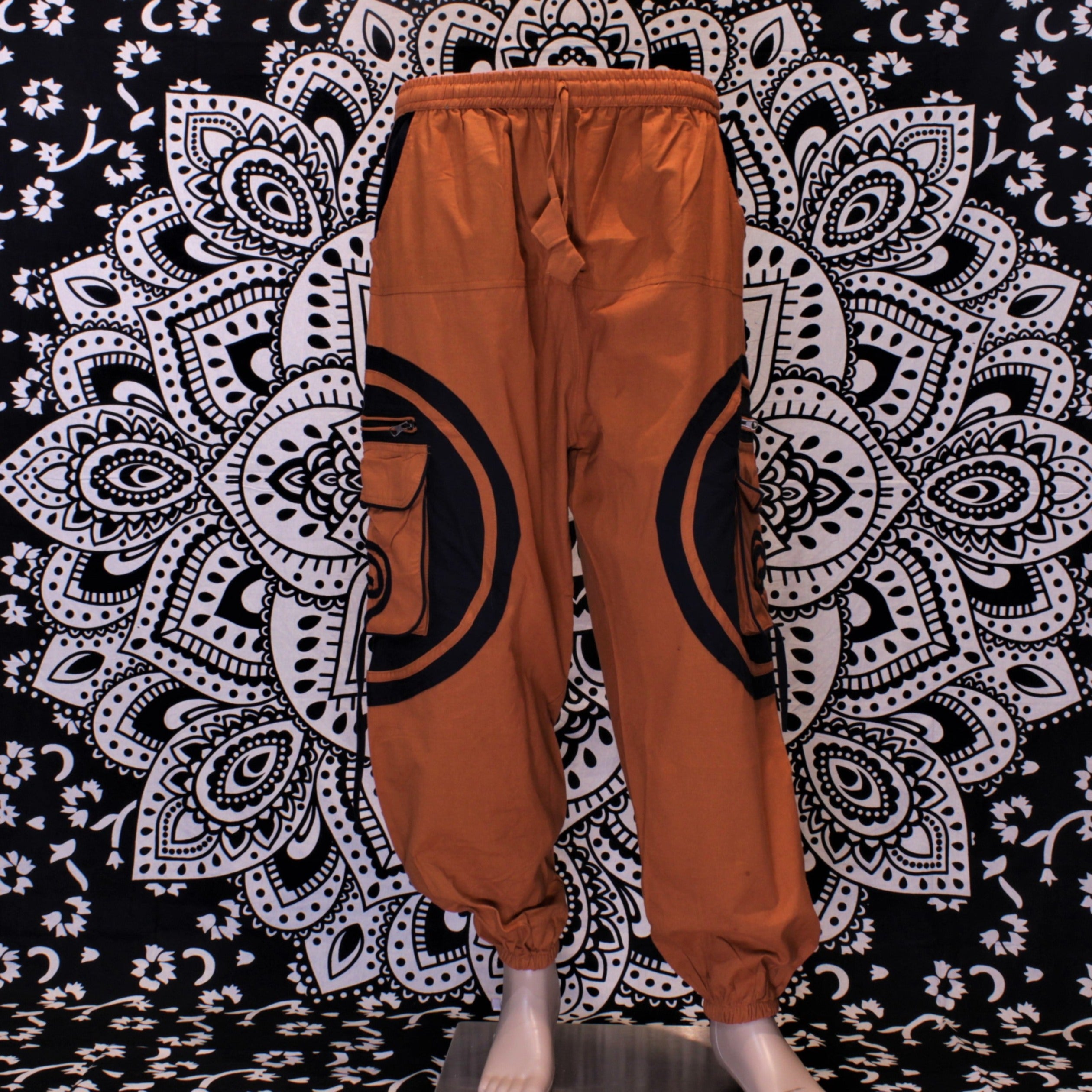 Harem Cotton Spiral Box Trouser - Orange