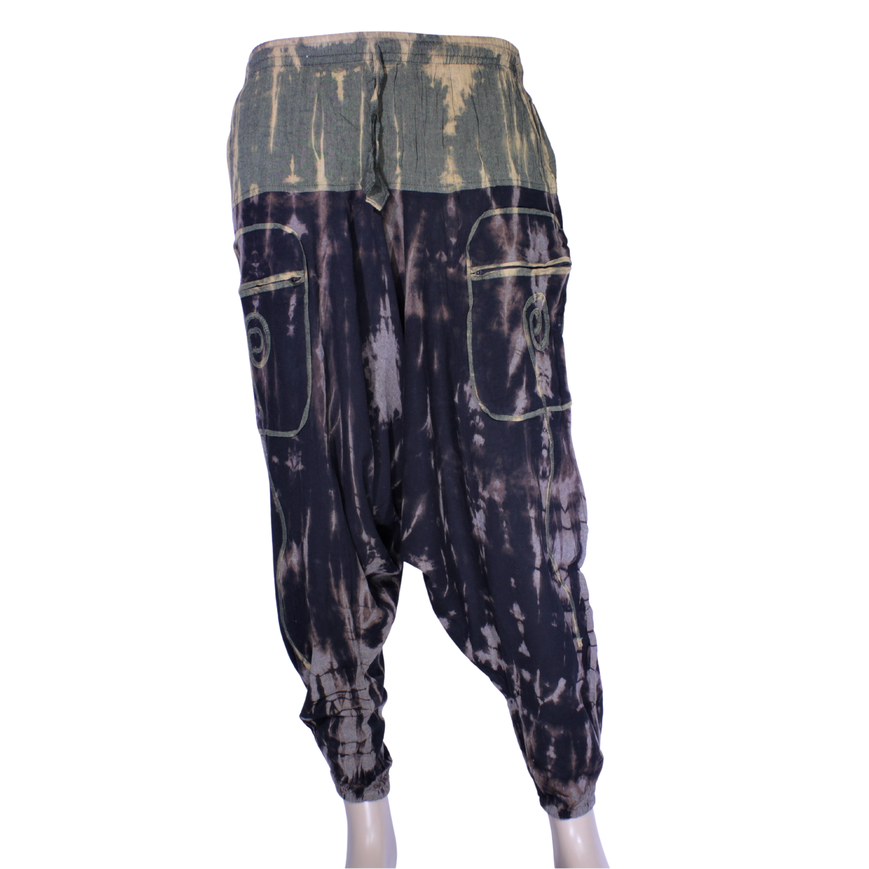 Orgone Nep Acid-Wash Harem Pant - Brown