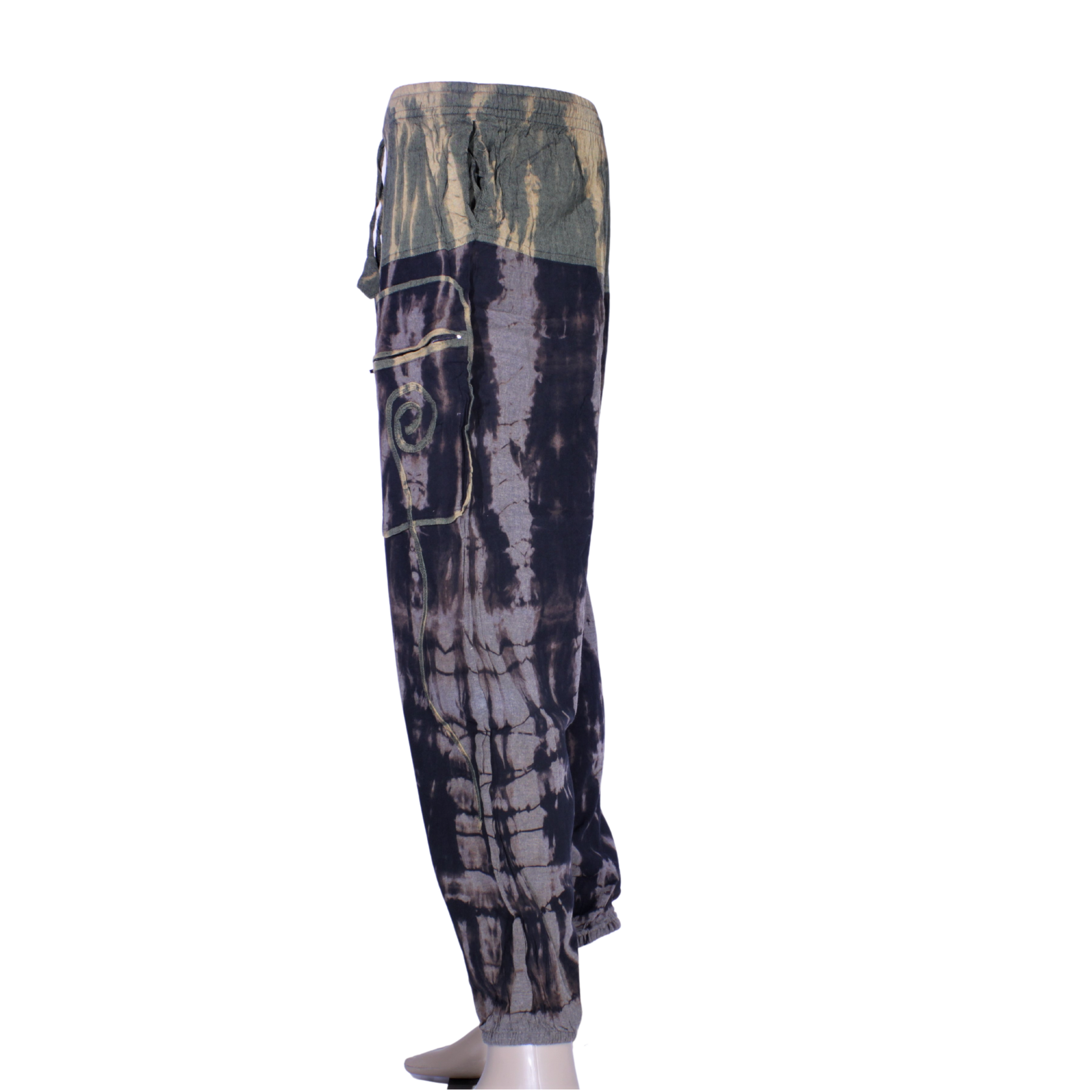 Orgone Nep Acid-Wash Harem Pant - Brown