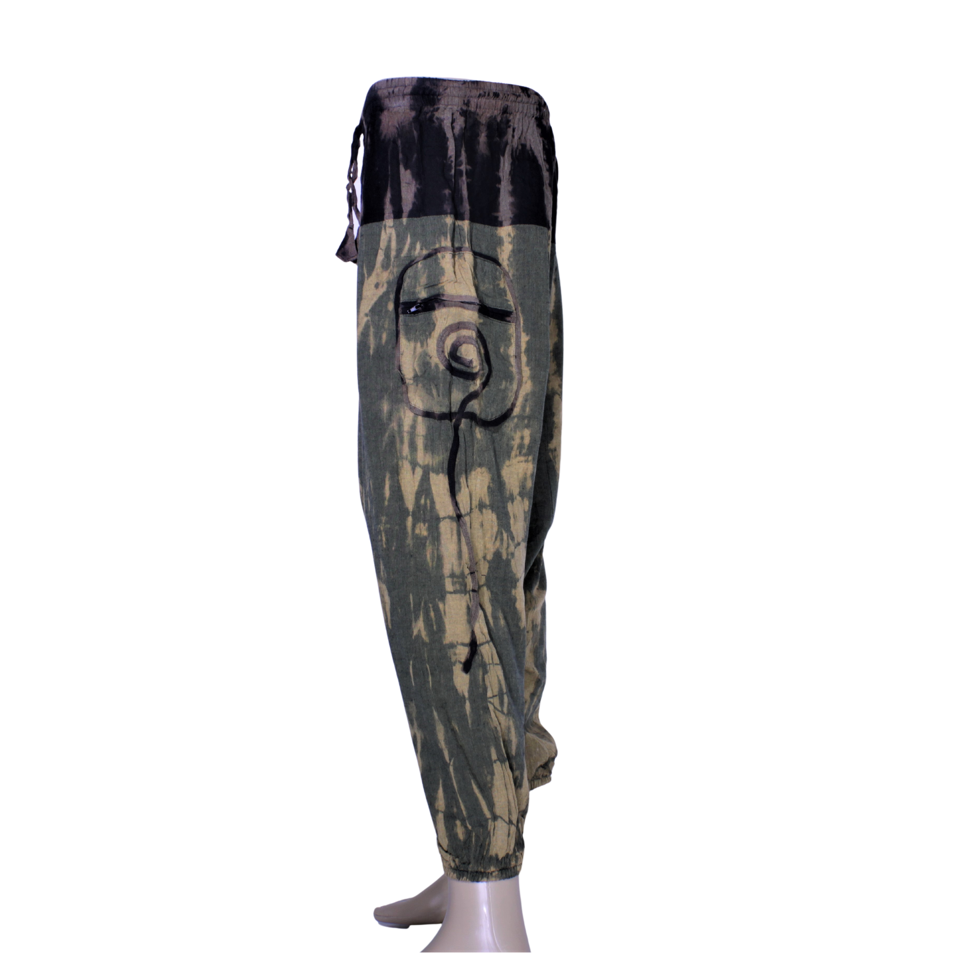 Orgone Nep Acid-Wash Harem Pant - Green