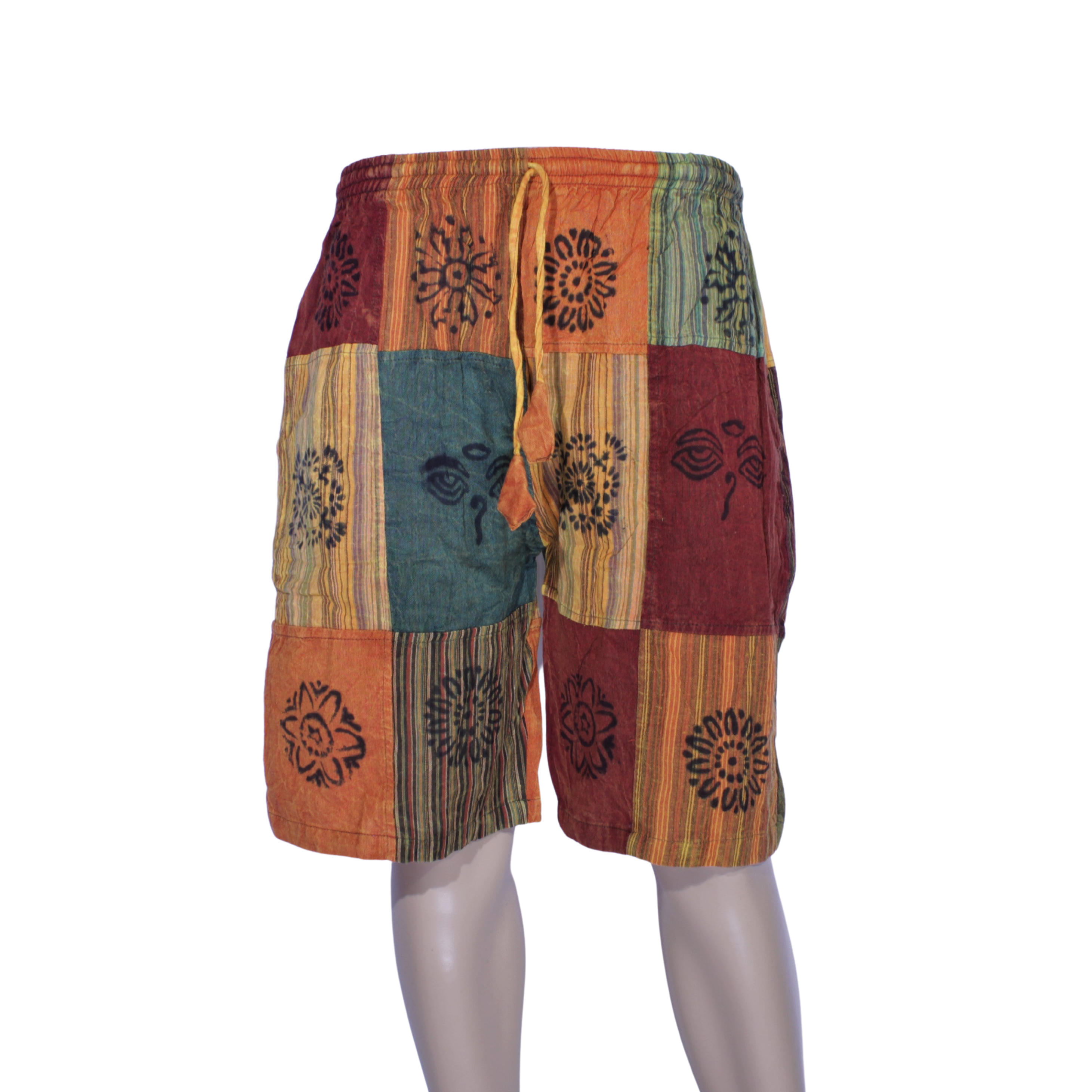 Shorts Harem Pants Block Print Patchwork