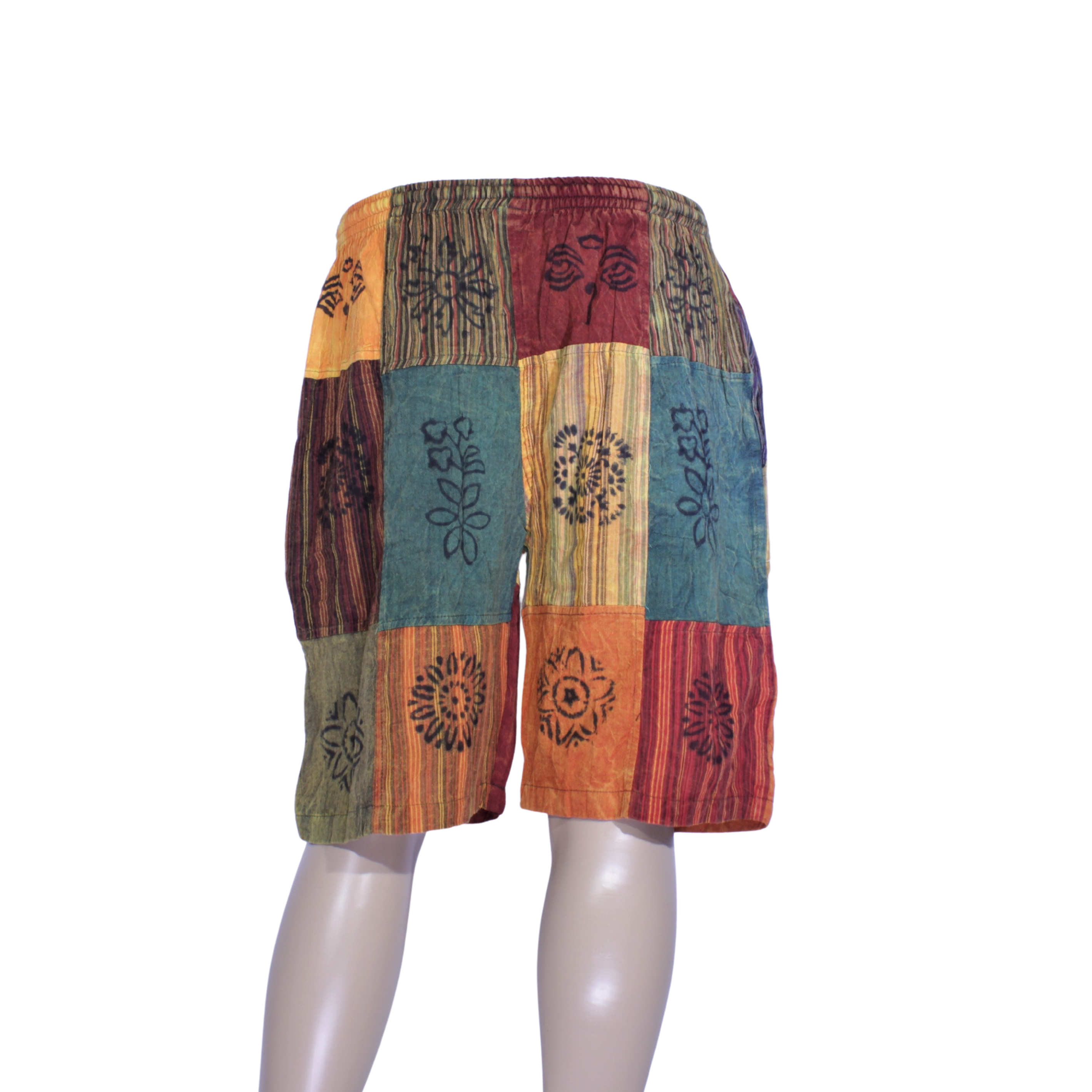 Shorts Harem Pants Block Print Patchwork