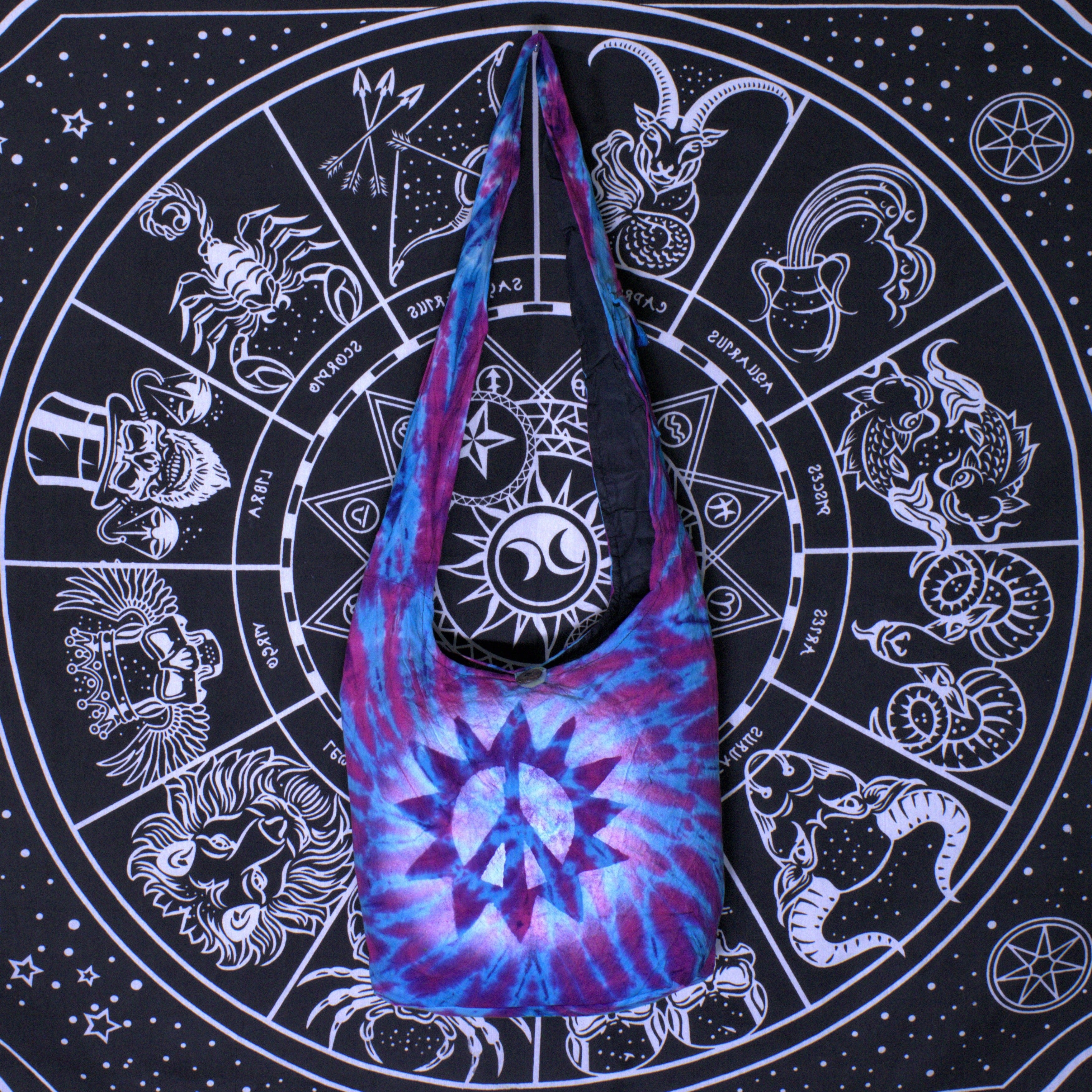 Hobo Shoulder Tie-Dye Bag | Blue Sun Peace