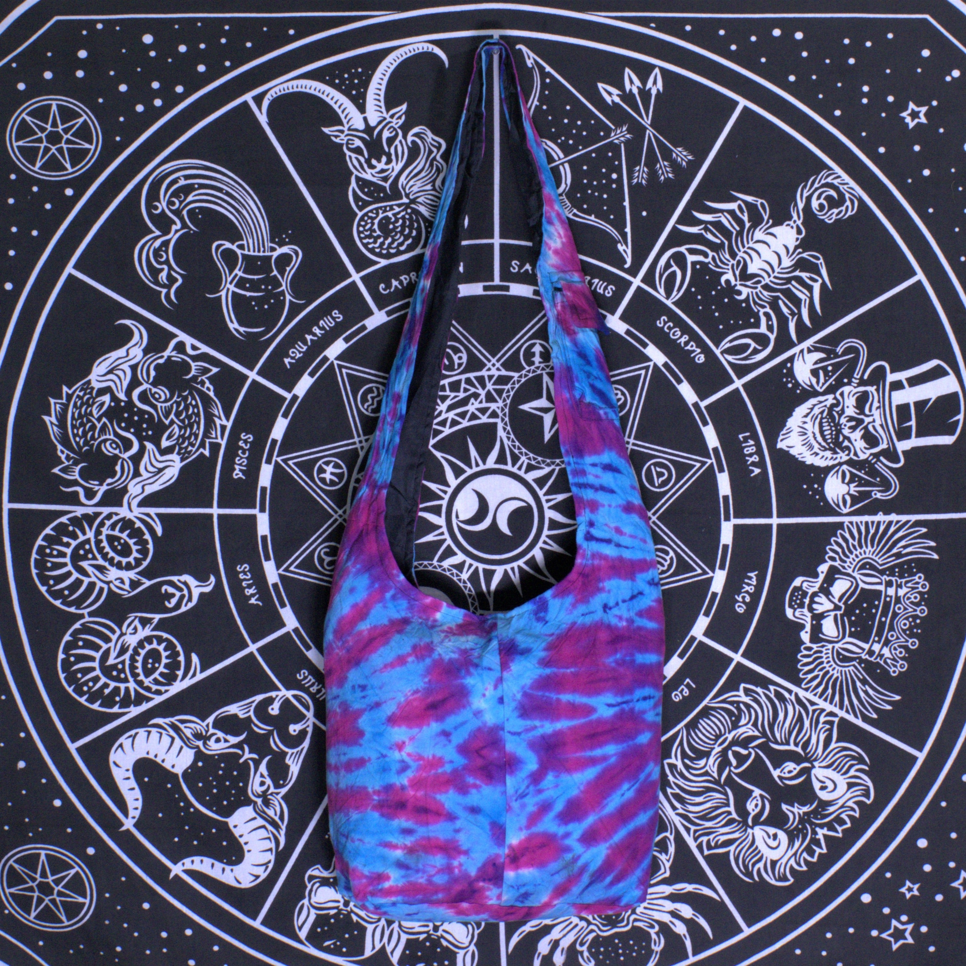 Hobo Shoulder Tie-Dye Bag | Blue Sun Peace