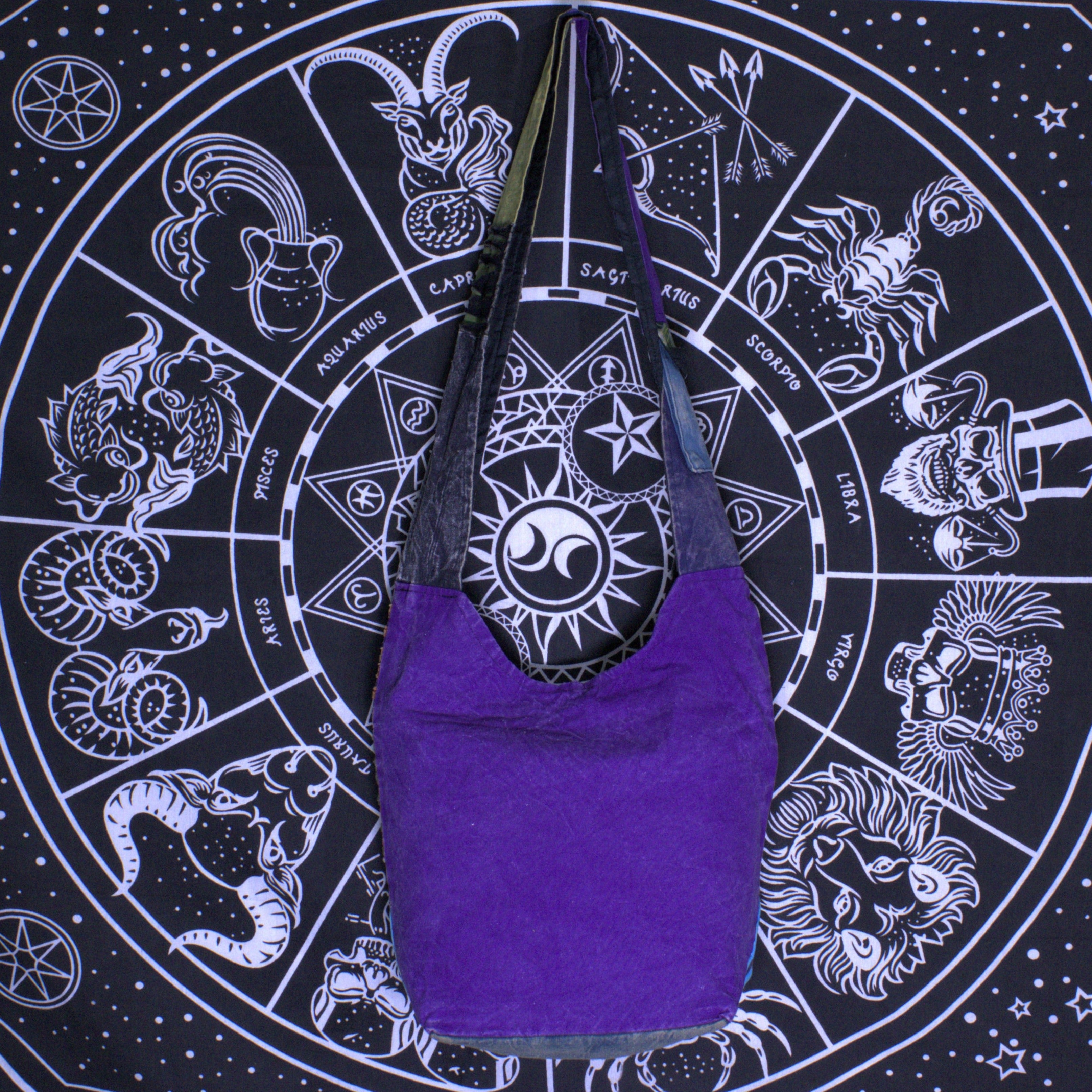 Hobo Shoulder Hippie Jogi Peace Bag Purple