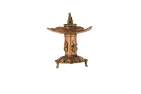 Copper Buddha Standing Three Leg Incense Holder