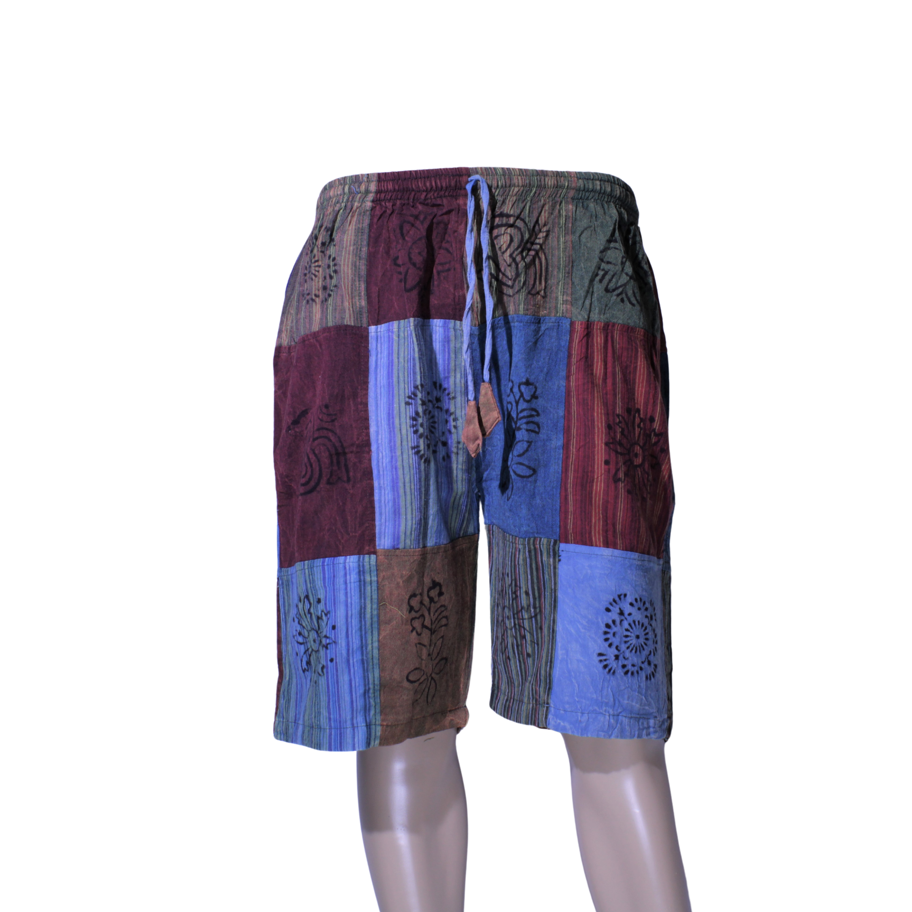 patchwork harem shorts