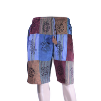 patchwork harem shorts