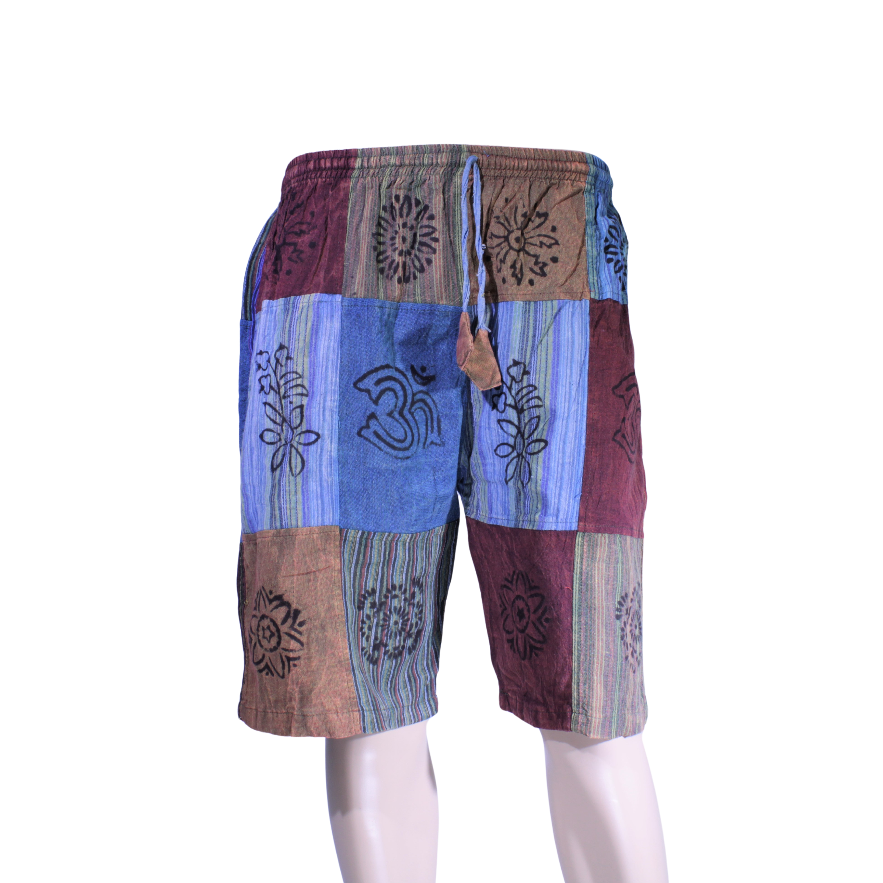 patchwork harem shorts